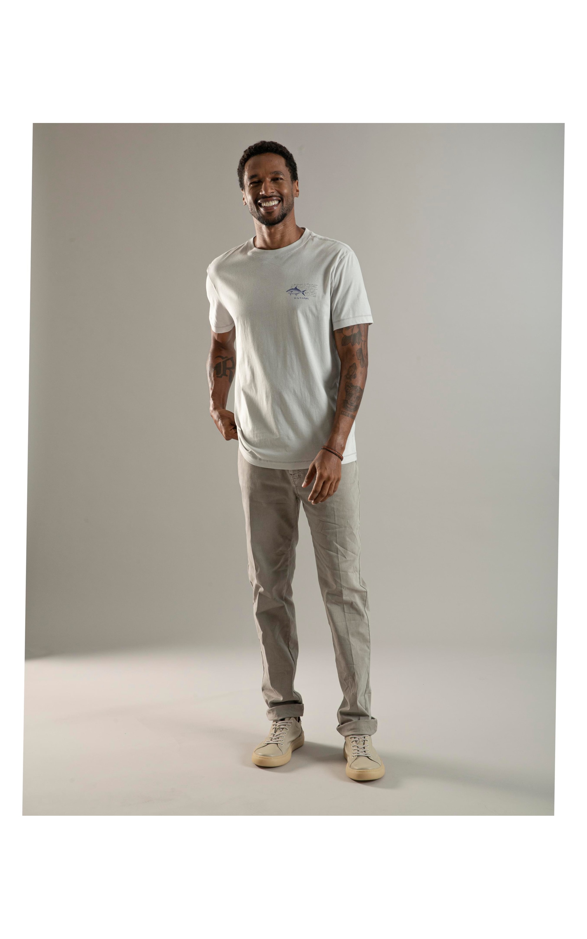 T-Shirt Pima Estampa Vela Prata