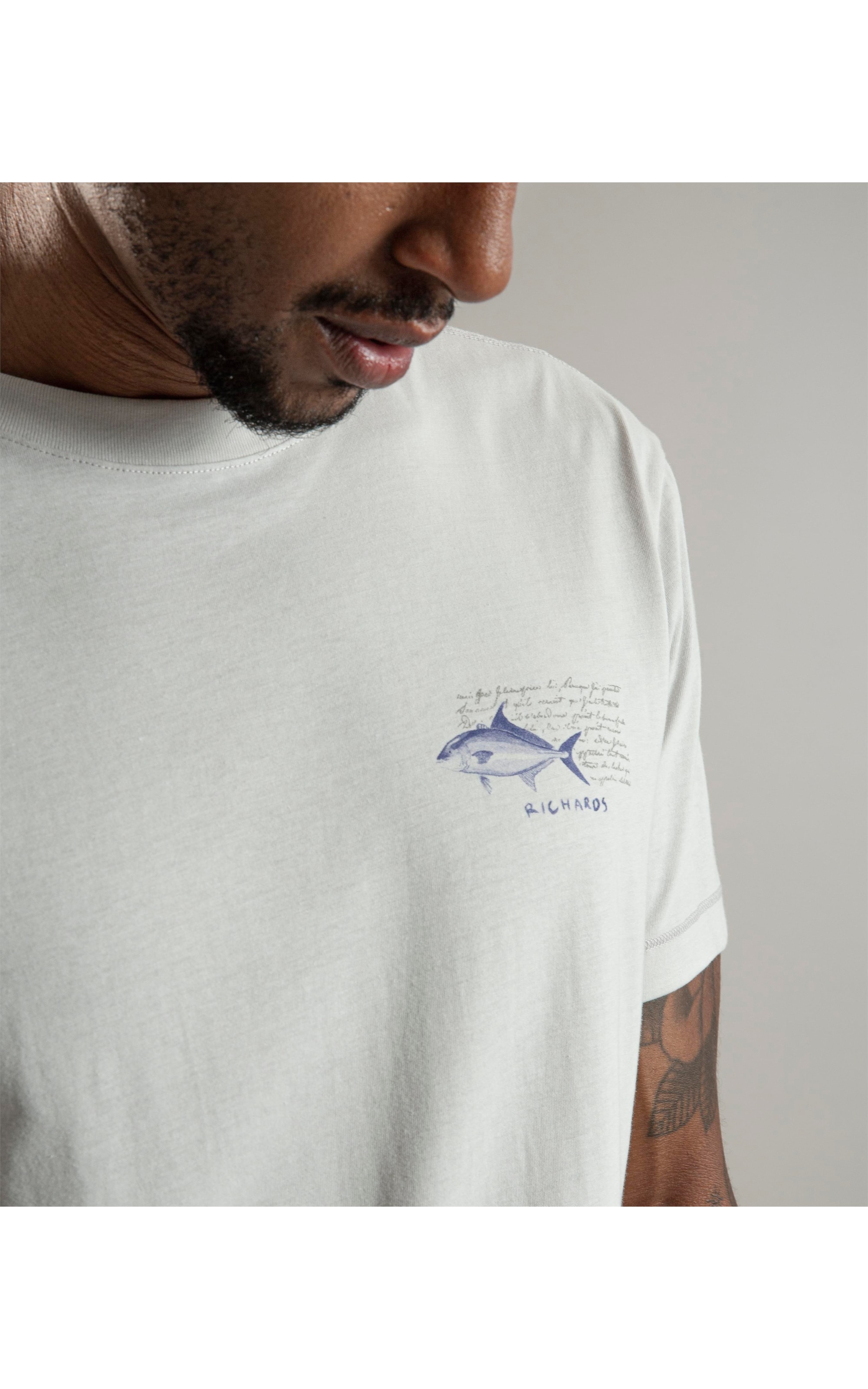T-Shirt Pima Estampa Vela Prata