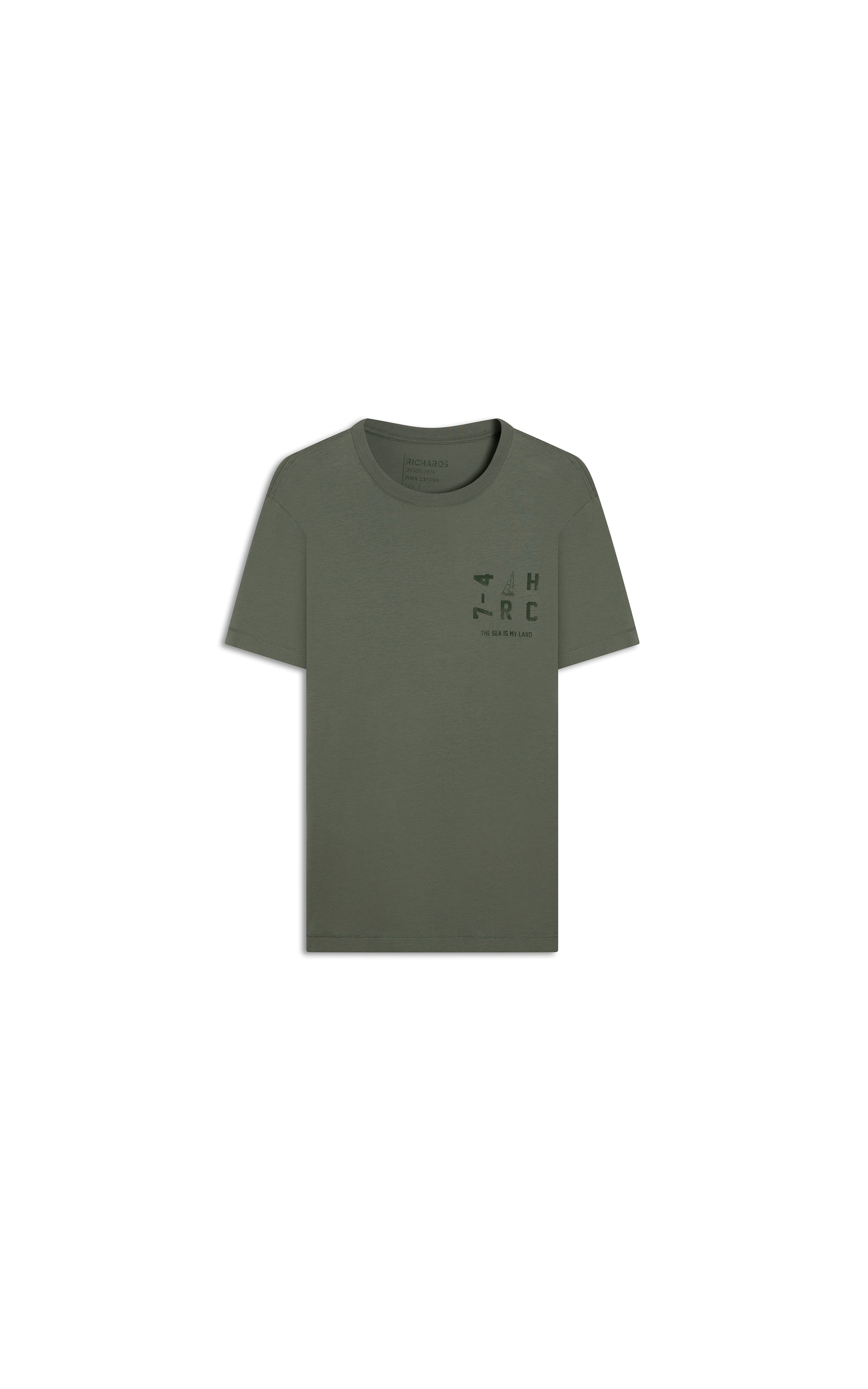 T-Shirt Pima Estampa Vela Verde Army