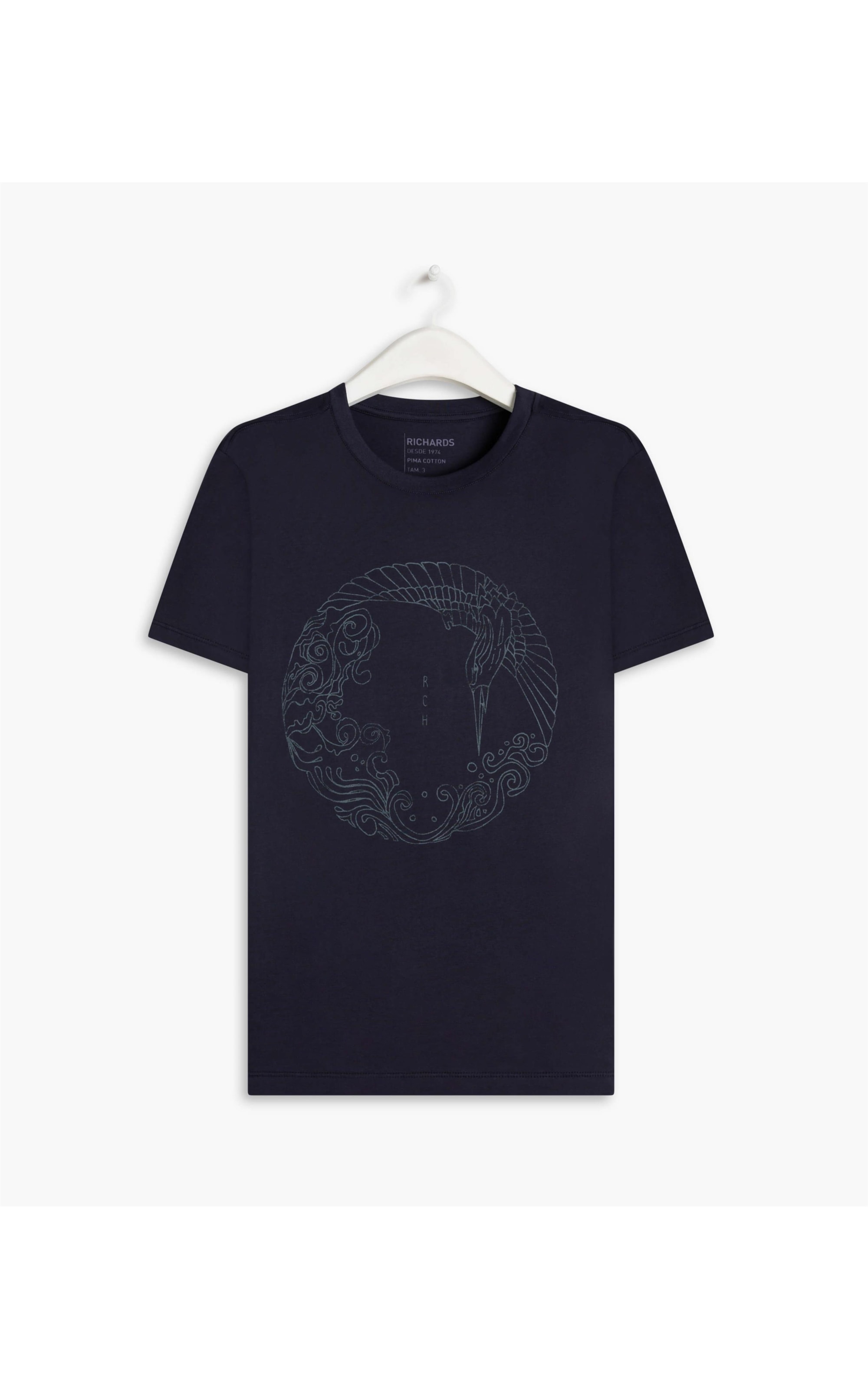 T-Shirt  Pima Japanese Bird Mc Dark Navy