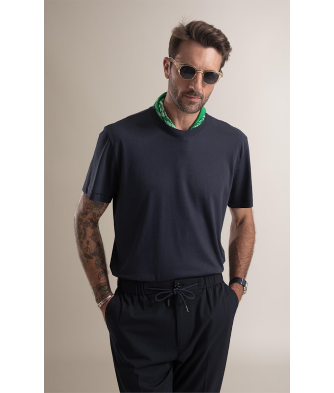 T-Shirt Pima Manhattan Dark Navy