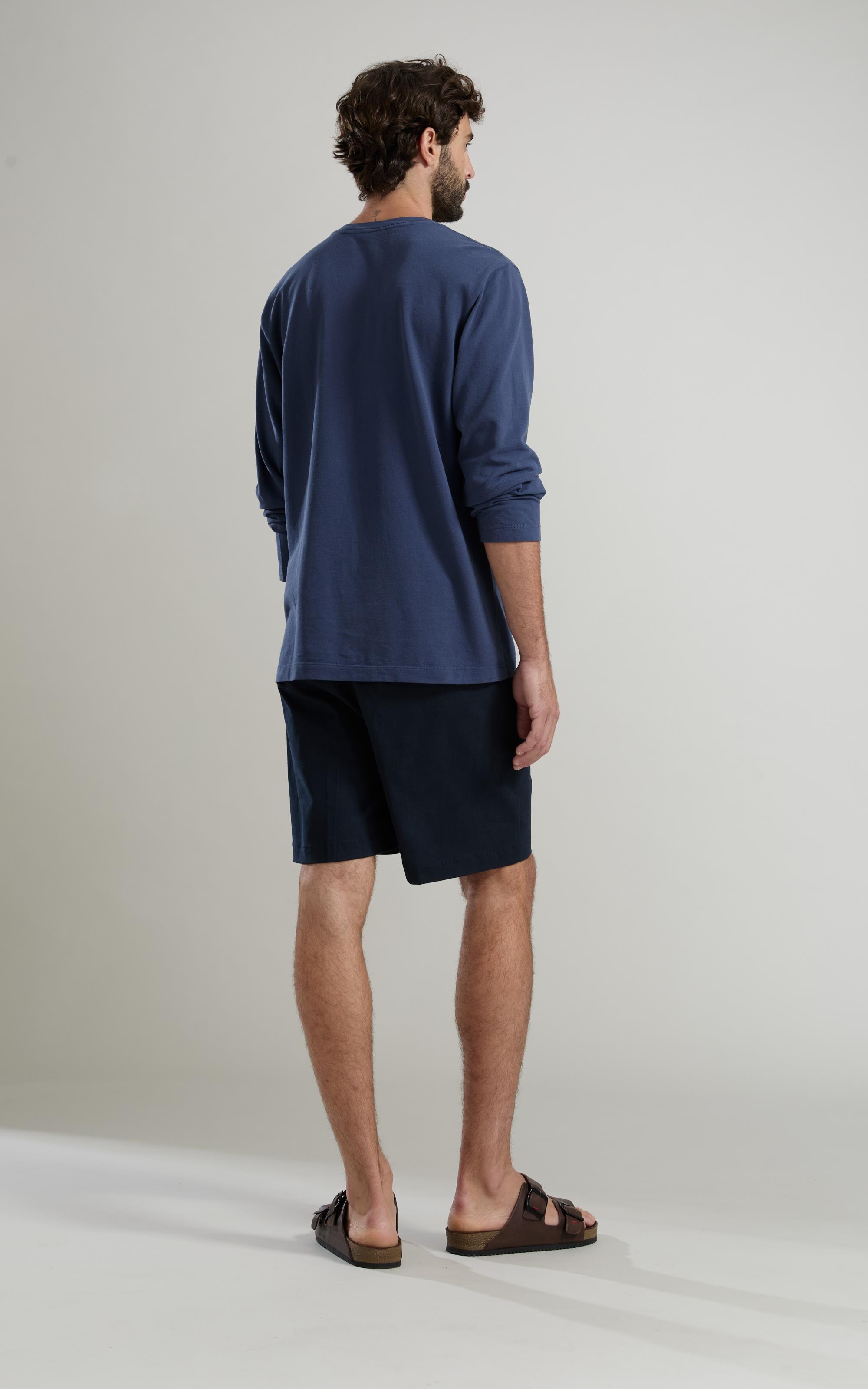 T-Shirt Piquet Gd Ml Basic Fit Dark Blue