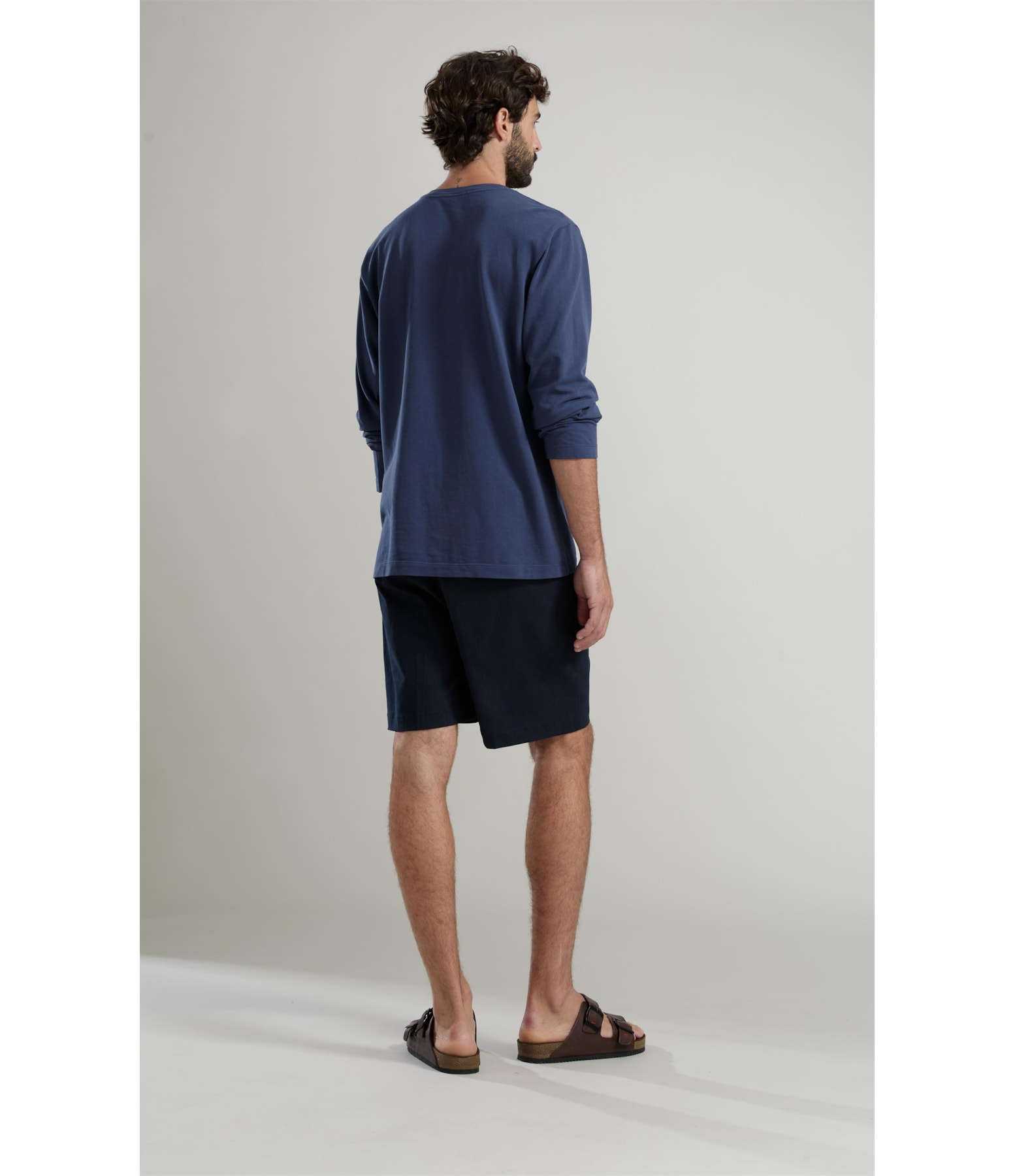 T-Shirt Piquet Gd Ml Basic Fit Dark Blue