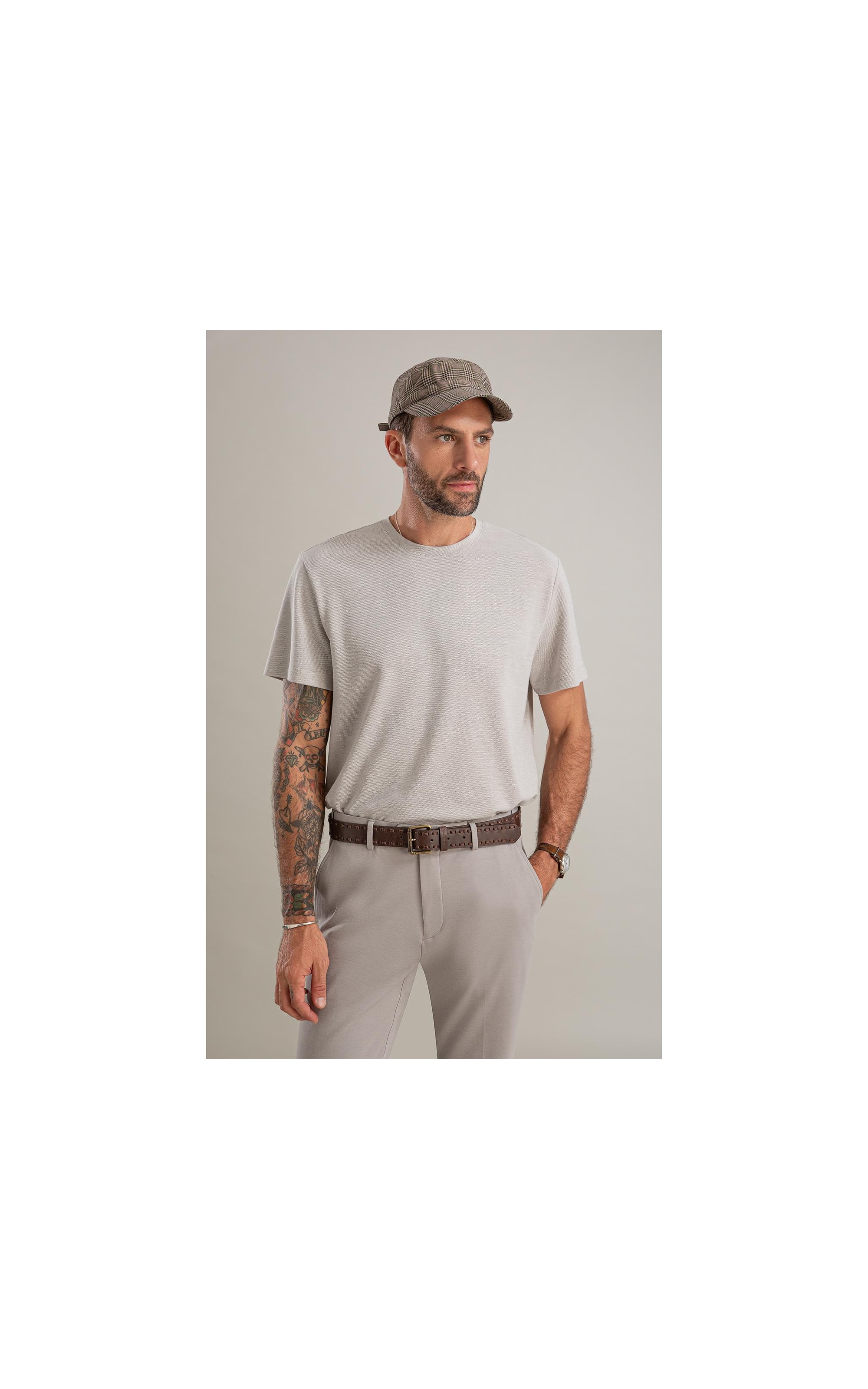 T-Shirt Piquet Juno Mc Basic Fit Prata