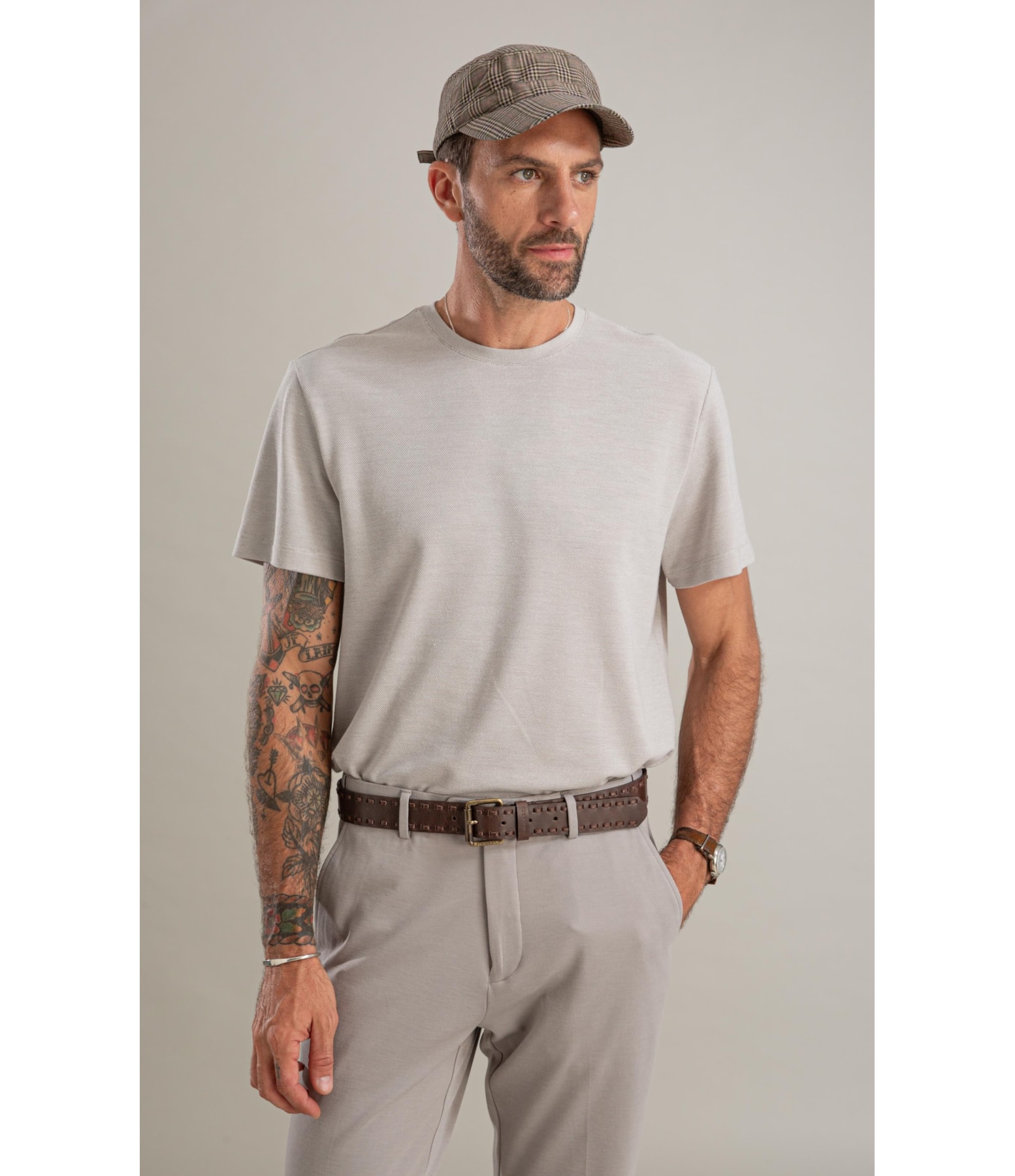 T-Shirt Piquet Juno Mc Basic Fit Prata
