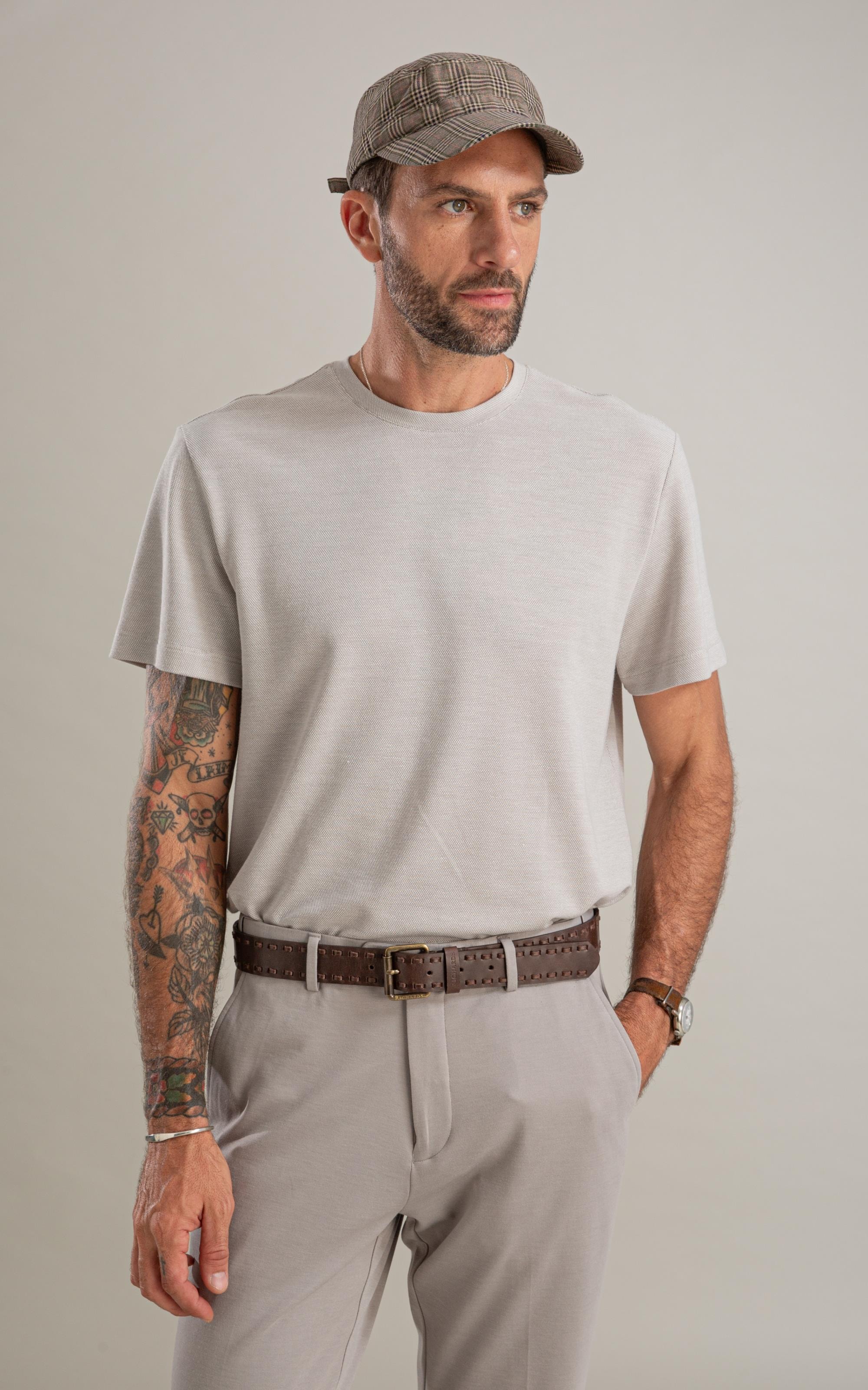 T-Shirt Piquet Juno Mc Basic Fit Prata
