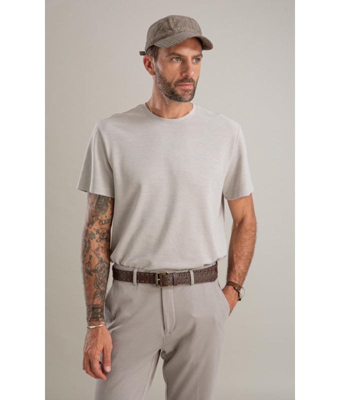 T-Shirt Piquet Juno Mc Basic Fit Prata