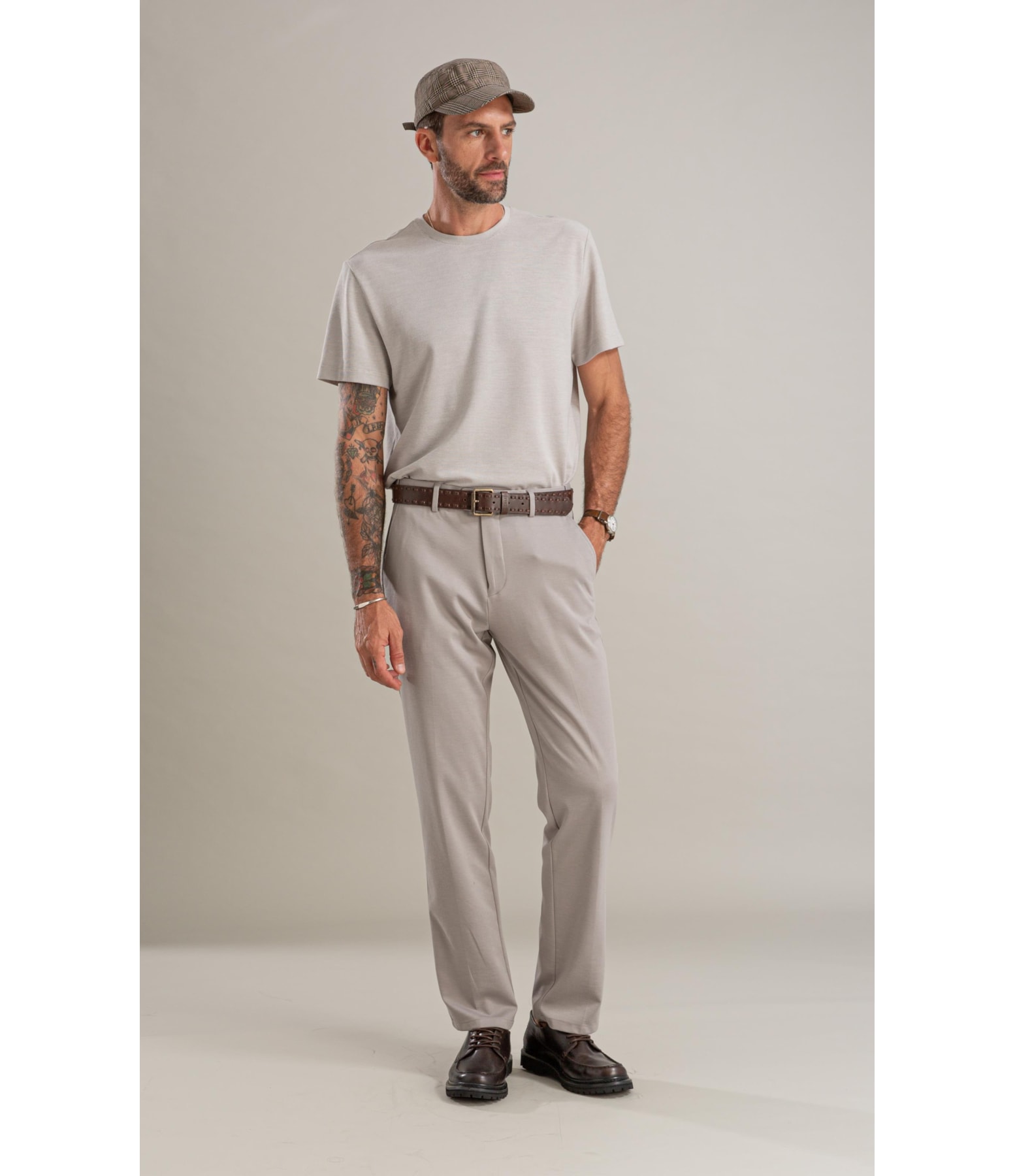 T-Shirt Piquet Juno Mc Basic Fit Prata
