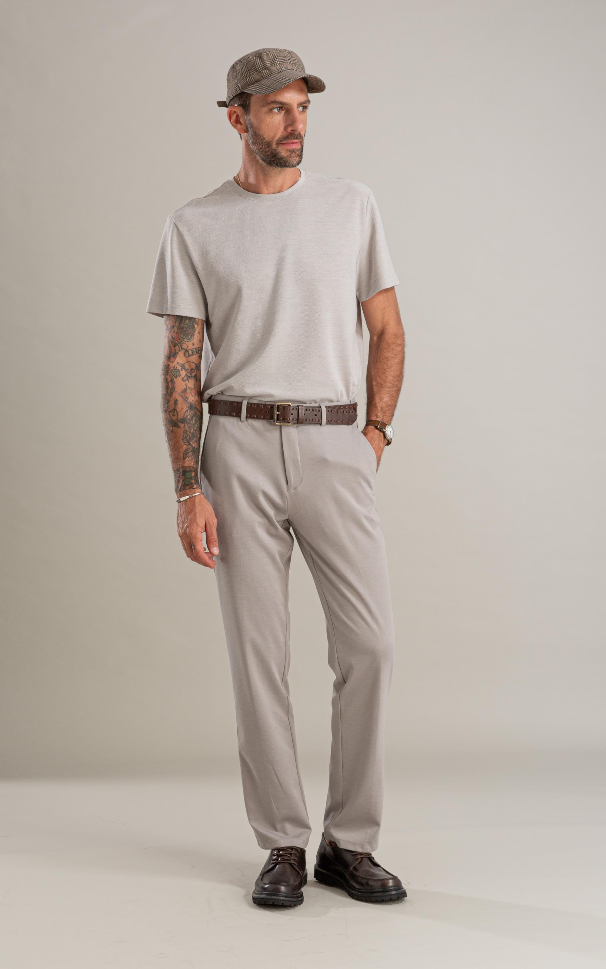 T-Shirt Piquet Juno Mc Basic Fit Prata