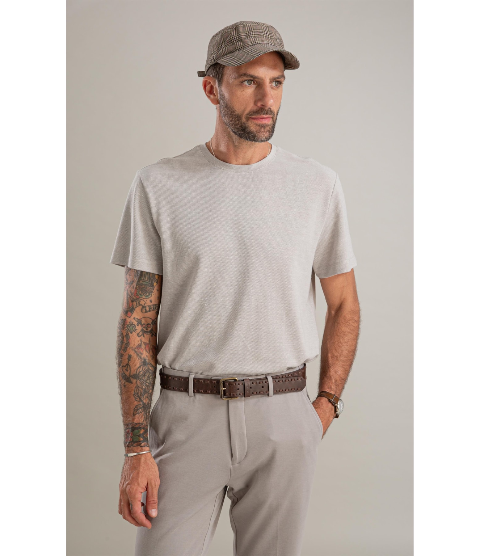 T-Shirt Piquet Juno Mc Basic Fit Prata