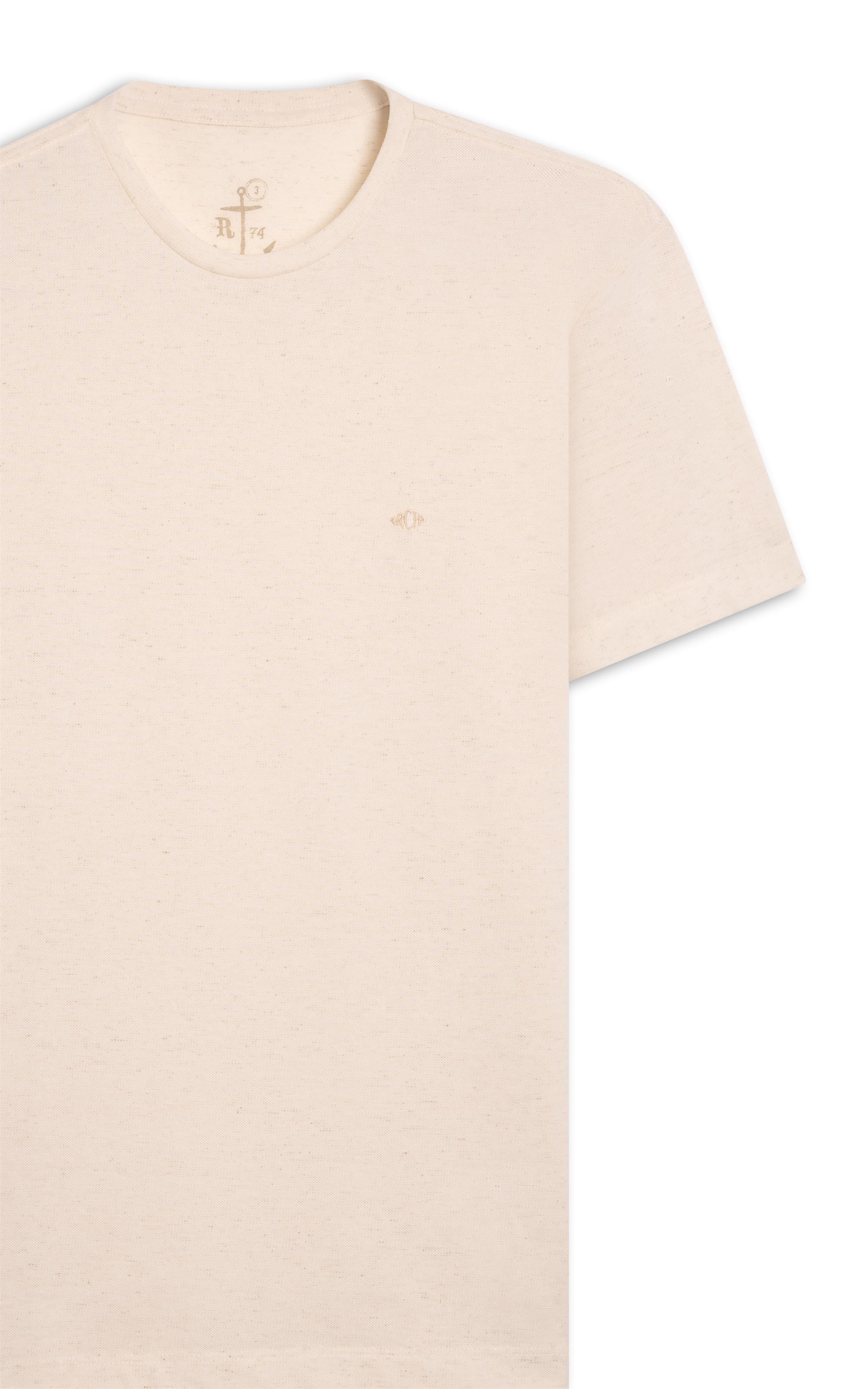 T-Shirt Piquet Linen  Basic Fit Natural