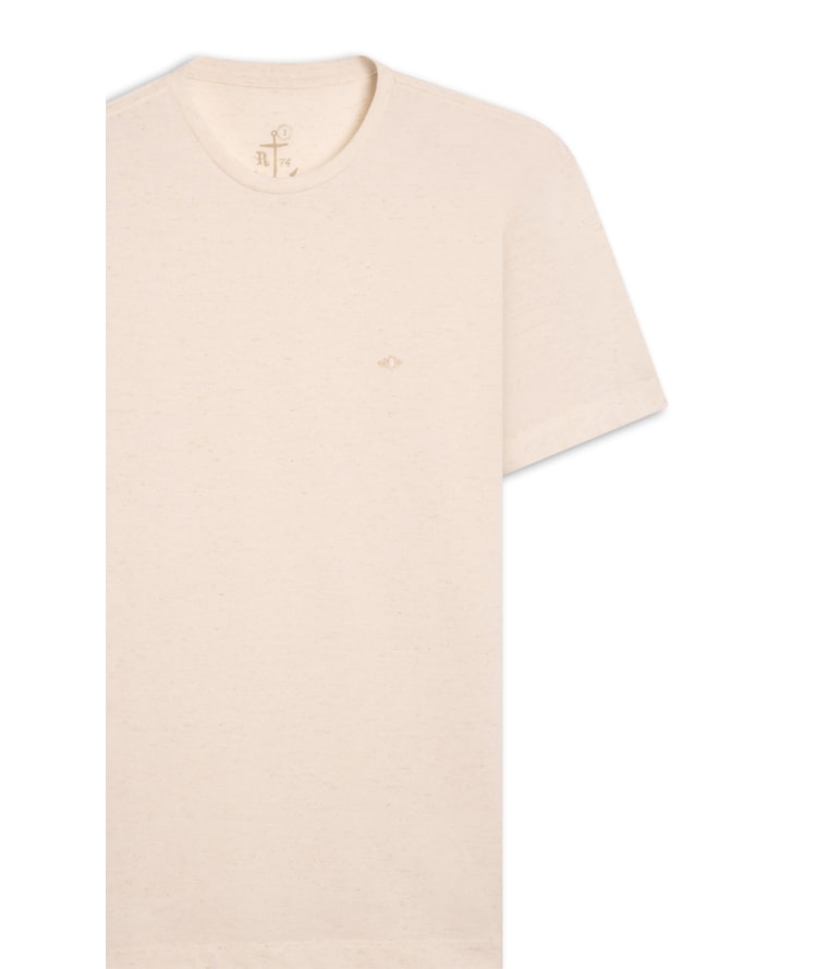 T-Shirt Piquet Linen  Basic Fit Natural
