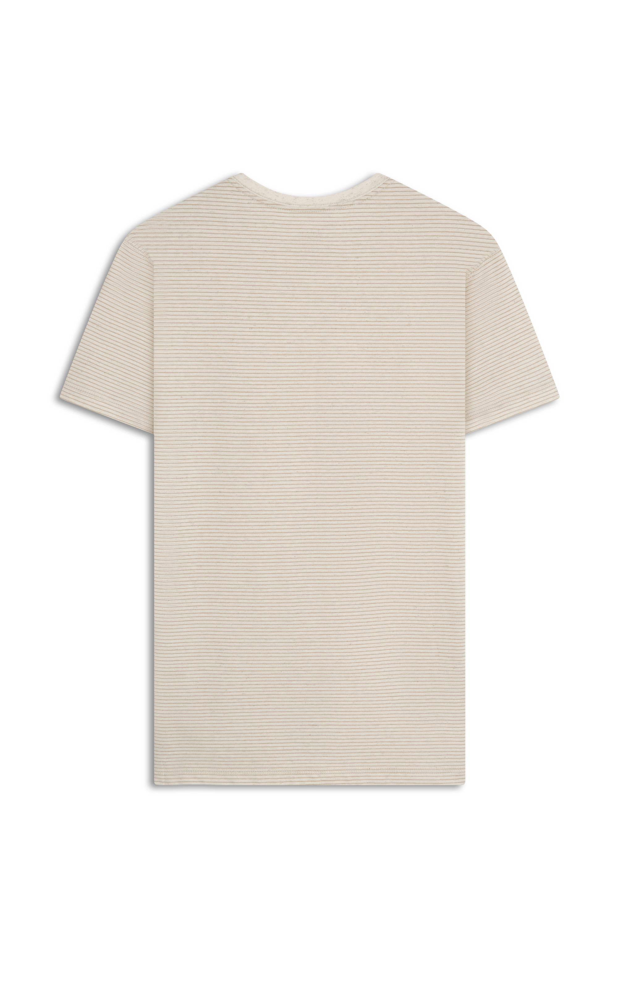 T-Shirt Piquet Linen Listrado Bf Caqui