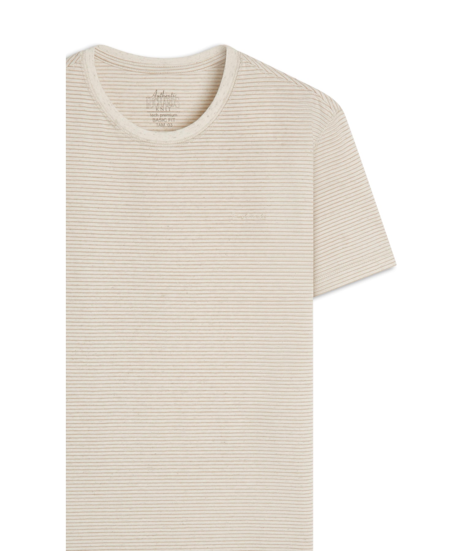 T-Shirt Piquet Linen Listrado Bf Caqui