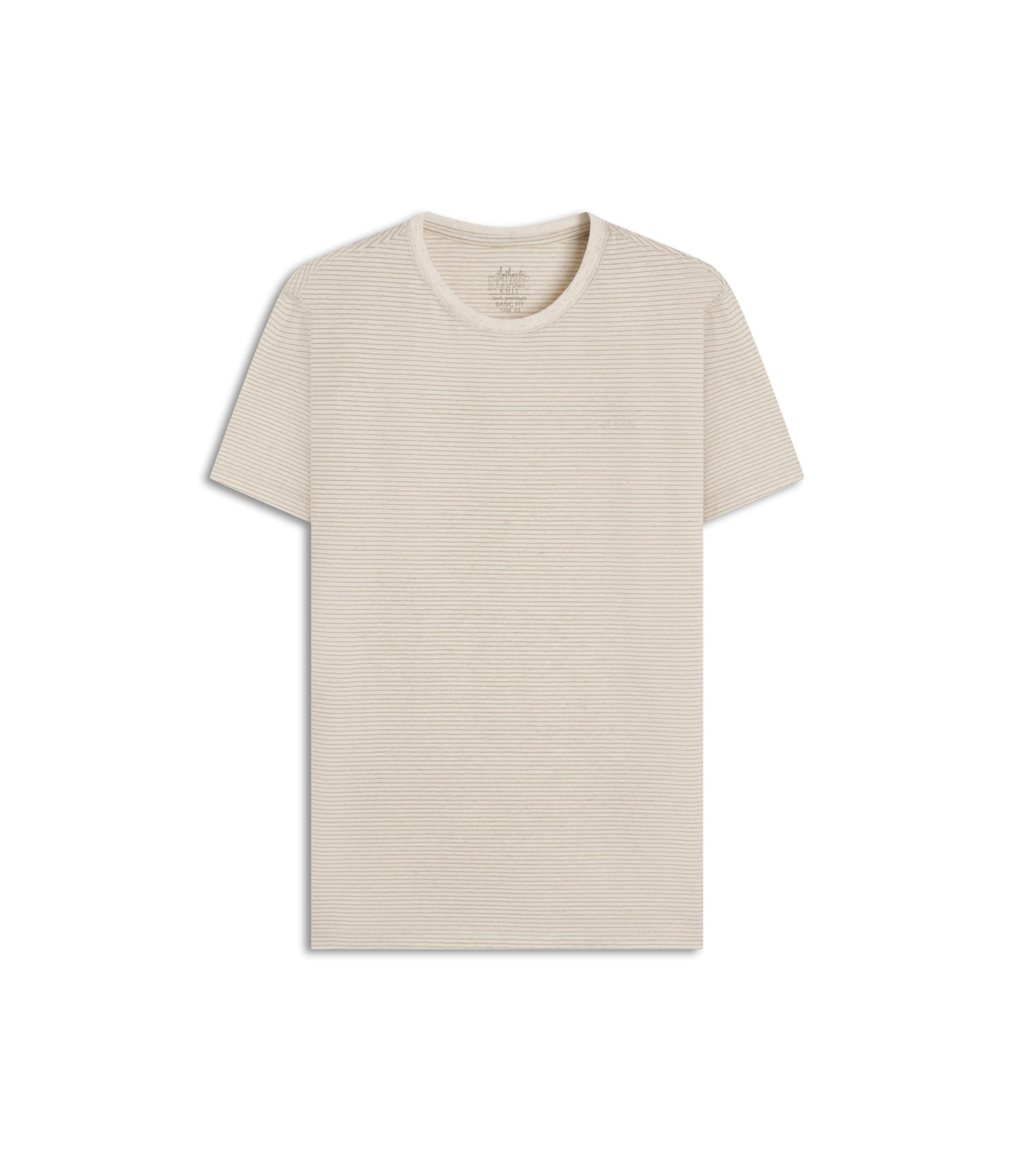T-Shirt Piquet Linen Listrado Bf Caqui