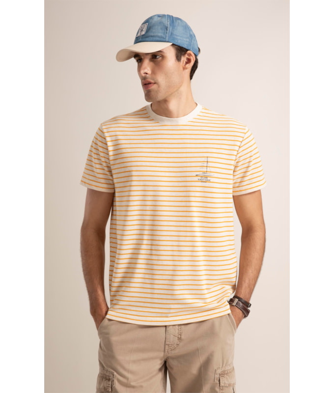 T-Shirt Piquet Linho Blend Amarelo