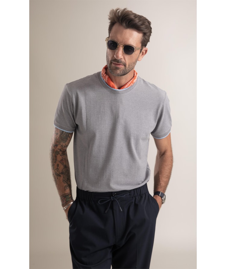T-Shirt Piquet Molinê Cinza Mescla