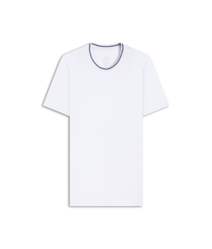 T-Shirt Piquet Polyvisco Gola Friso Bf Branco