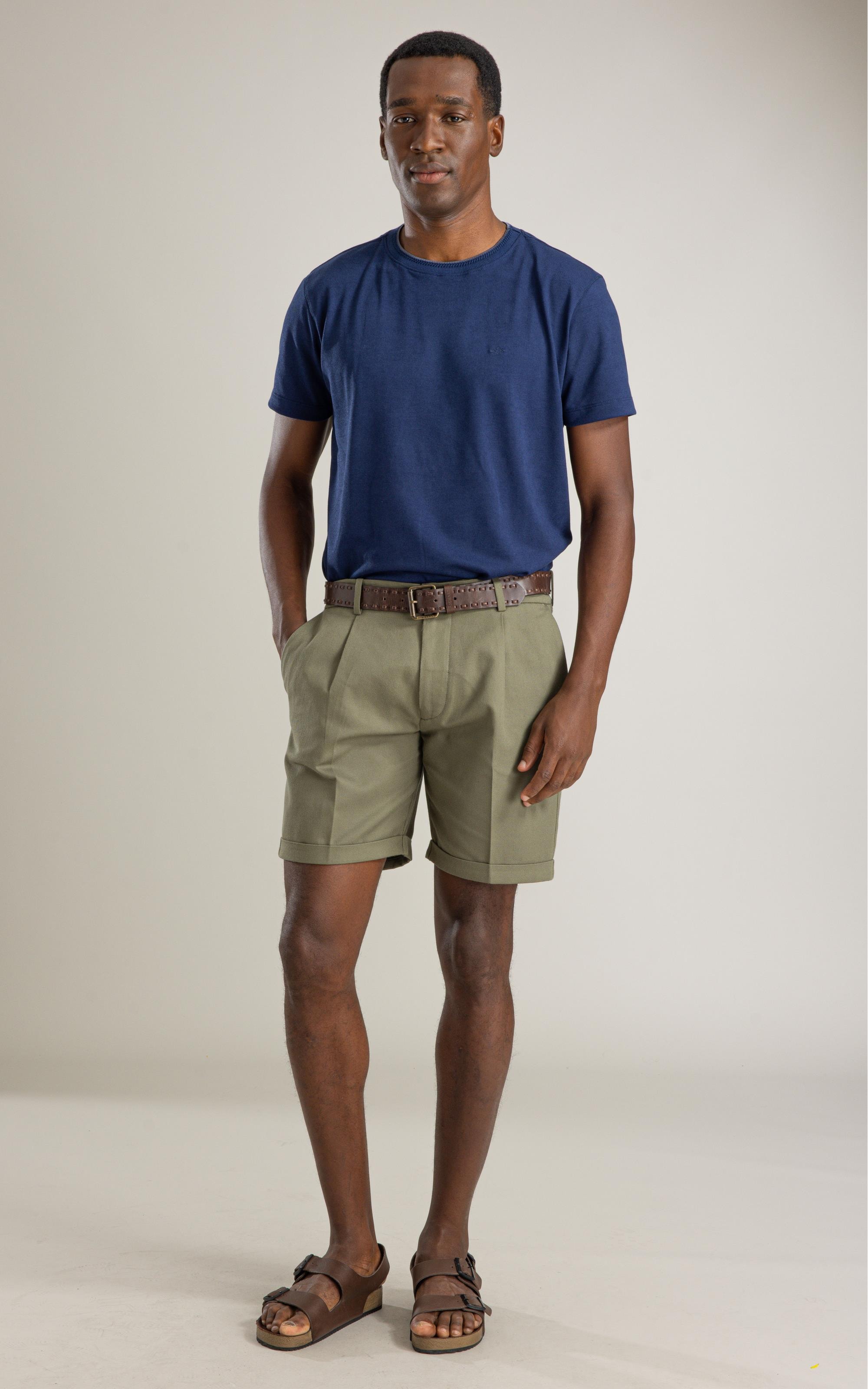 T-Shirt Piquet Polyvisco Gola Friso Bf Marinho