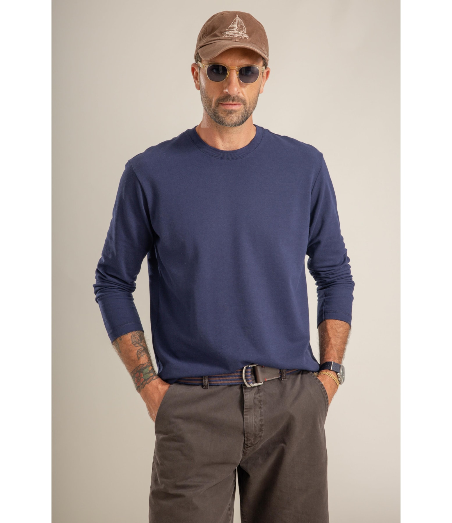T-Shirt Piquet Polyviscose Ml Dark Navy