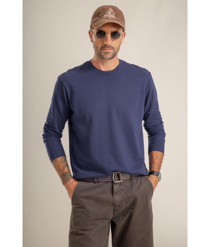 T-Shirt Piquet Polyviscose Ml Dark Navy