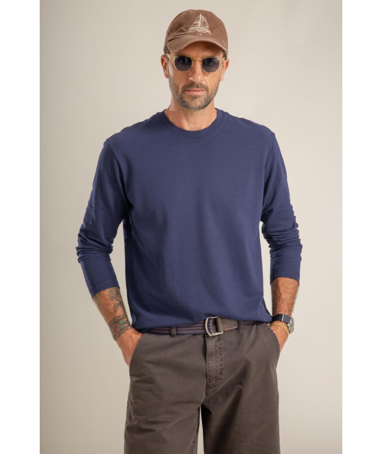 T-Shirt Piquet Polyviscose Ml Dark Navy