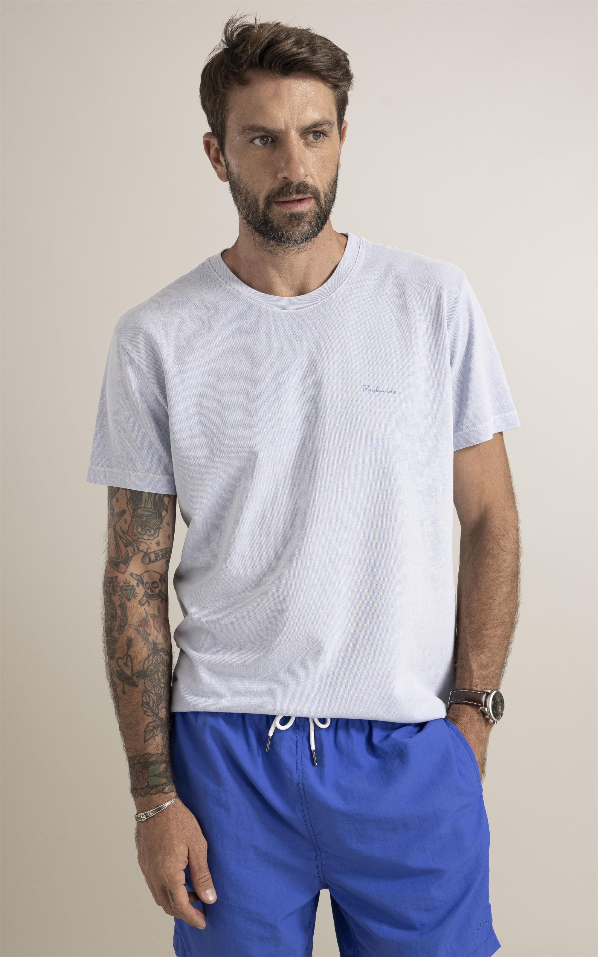 T-Shirt Piquet Washed Azul Claro