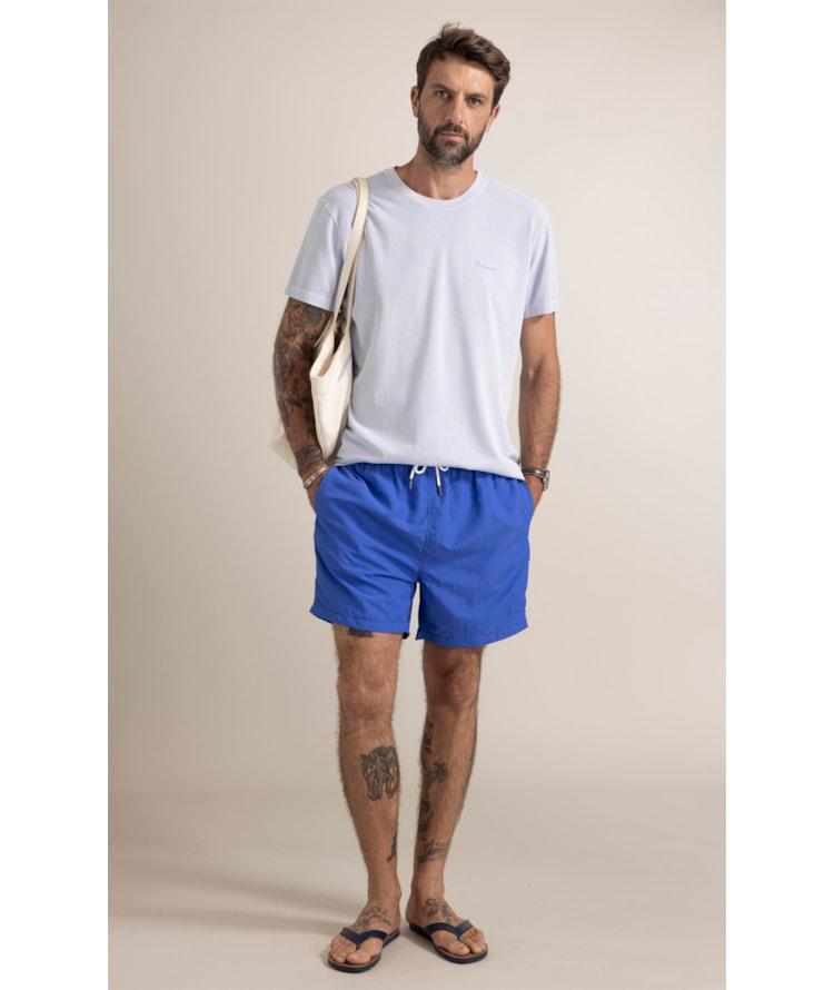 T-Shirt Piquet Washed Azul Claro