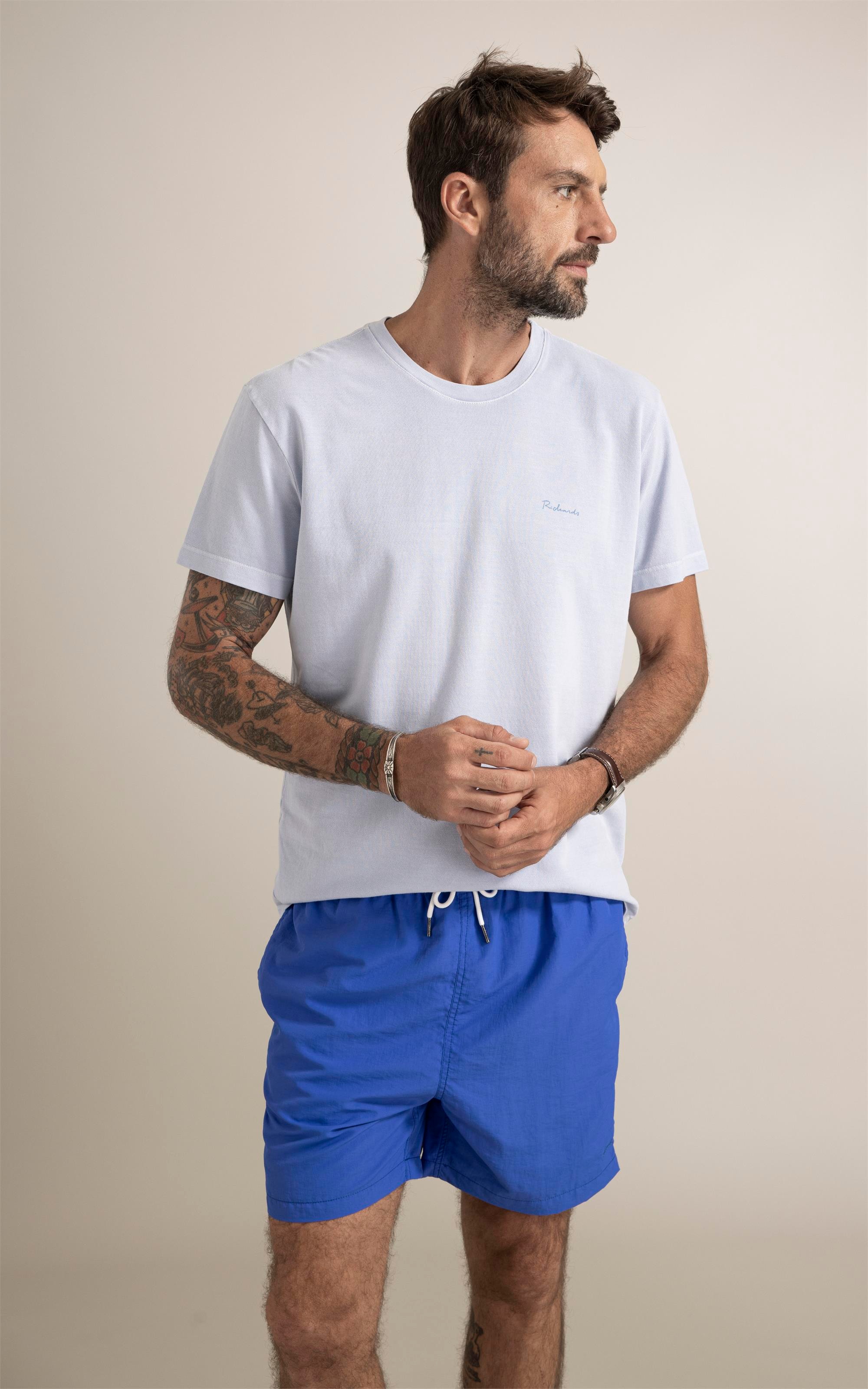 T-Shirt Piquet Washed Azul Claro