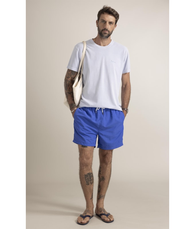 T-Shirt Piquet Washed Azul Claro