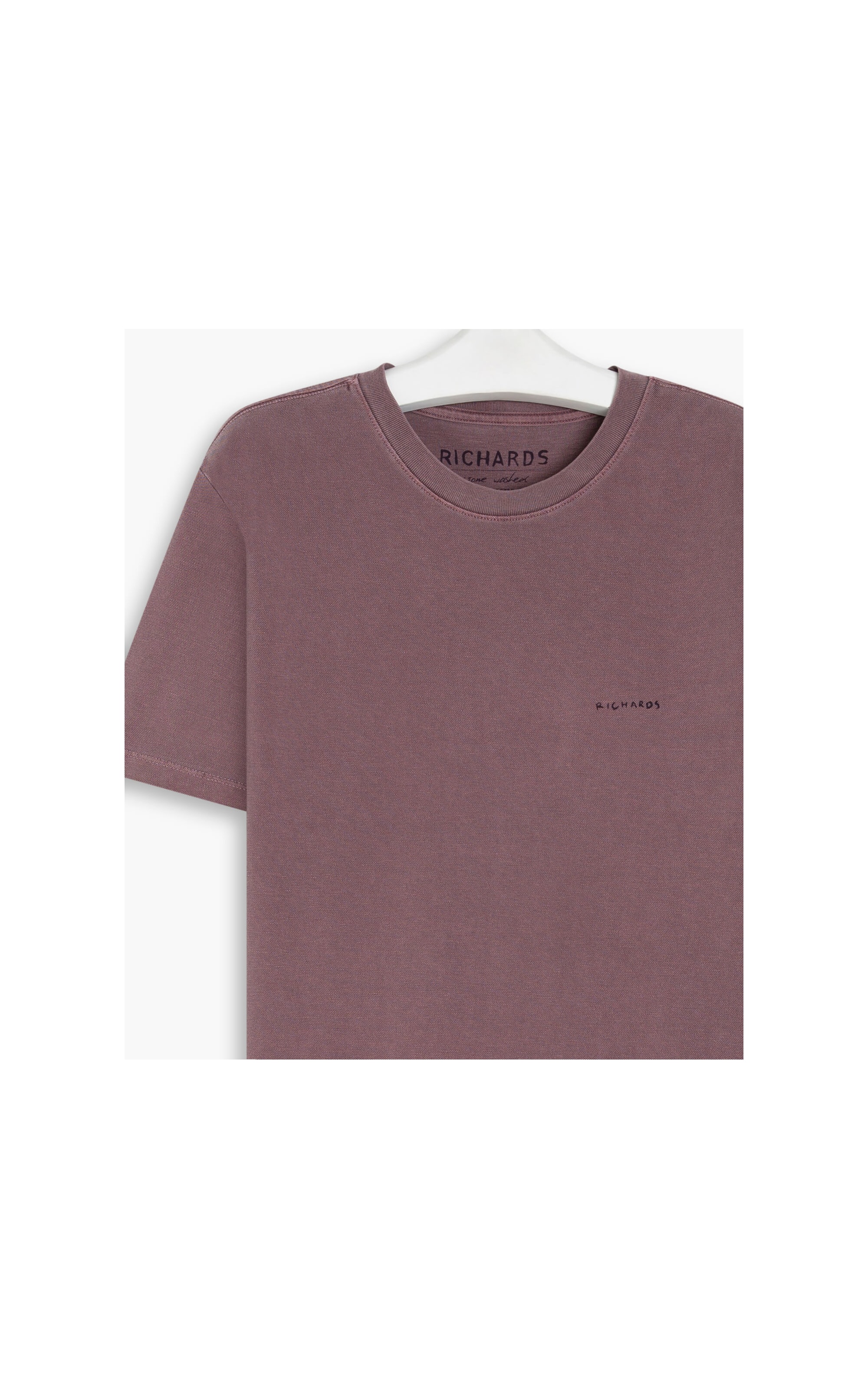 T-Shirt Piquet Washed Bordeaux