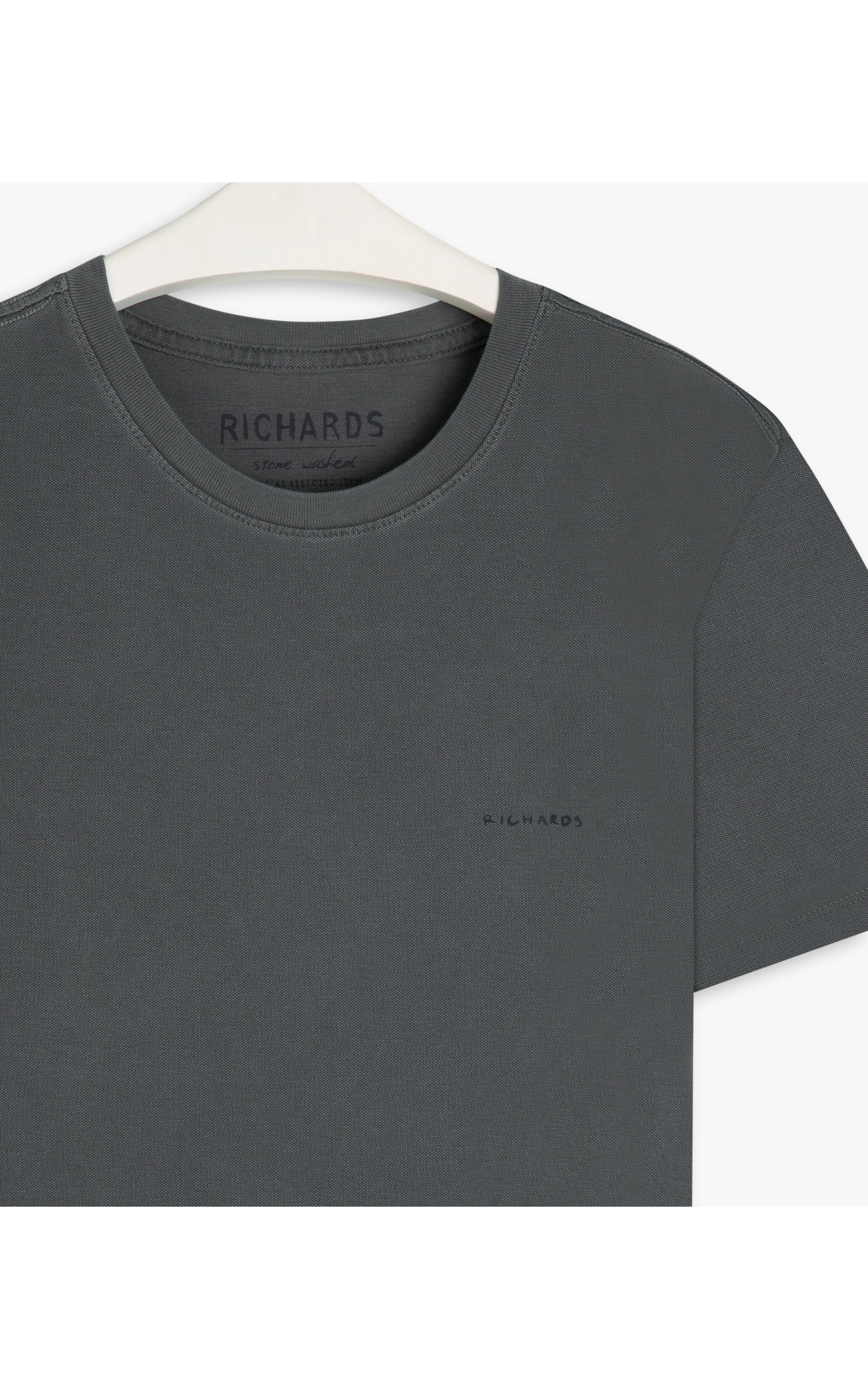 T-Shirt Piquet Washed Dark Navy