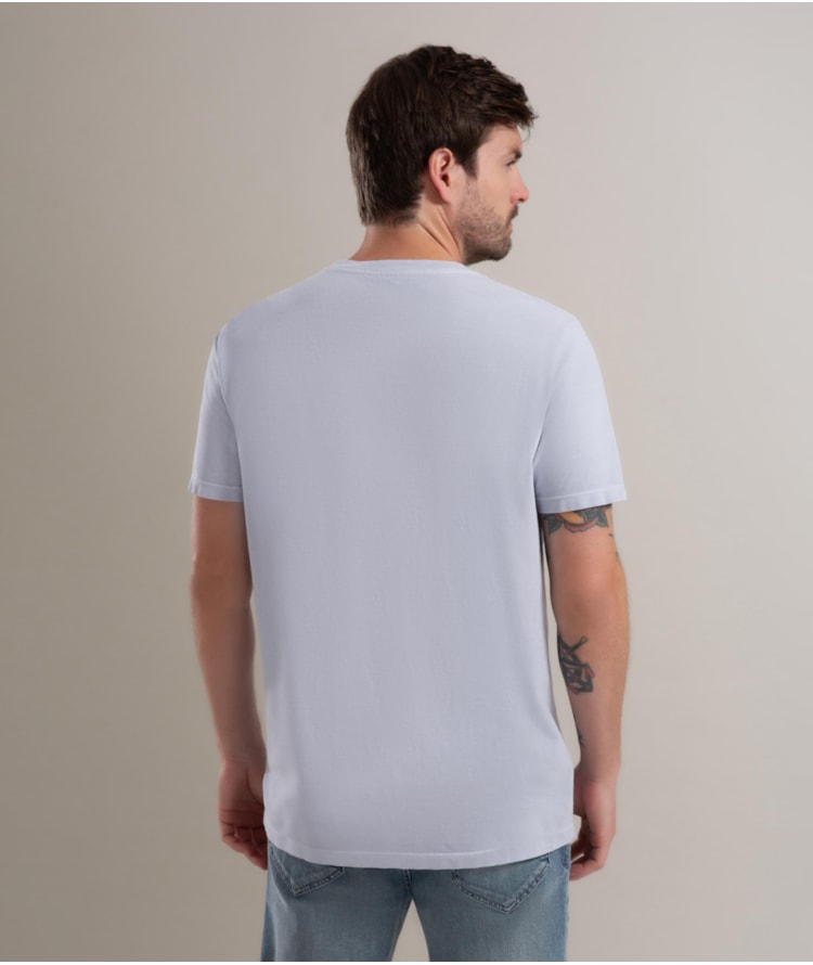 T-Shirt Piquet Washed Mc Azul Claro