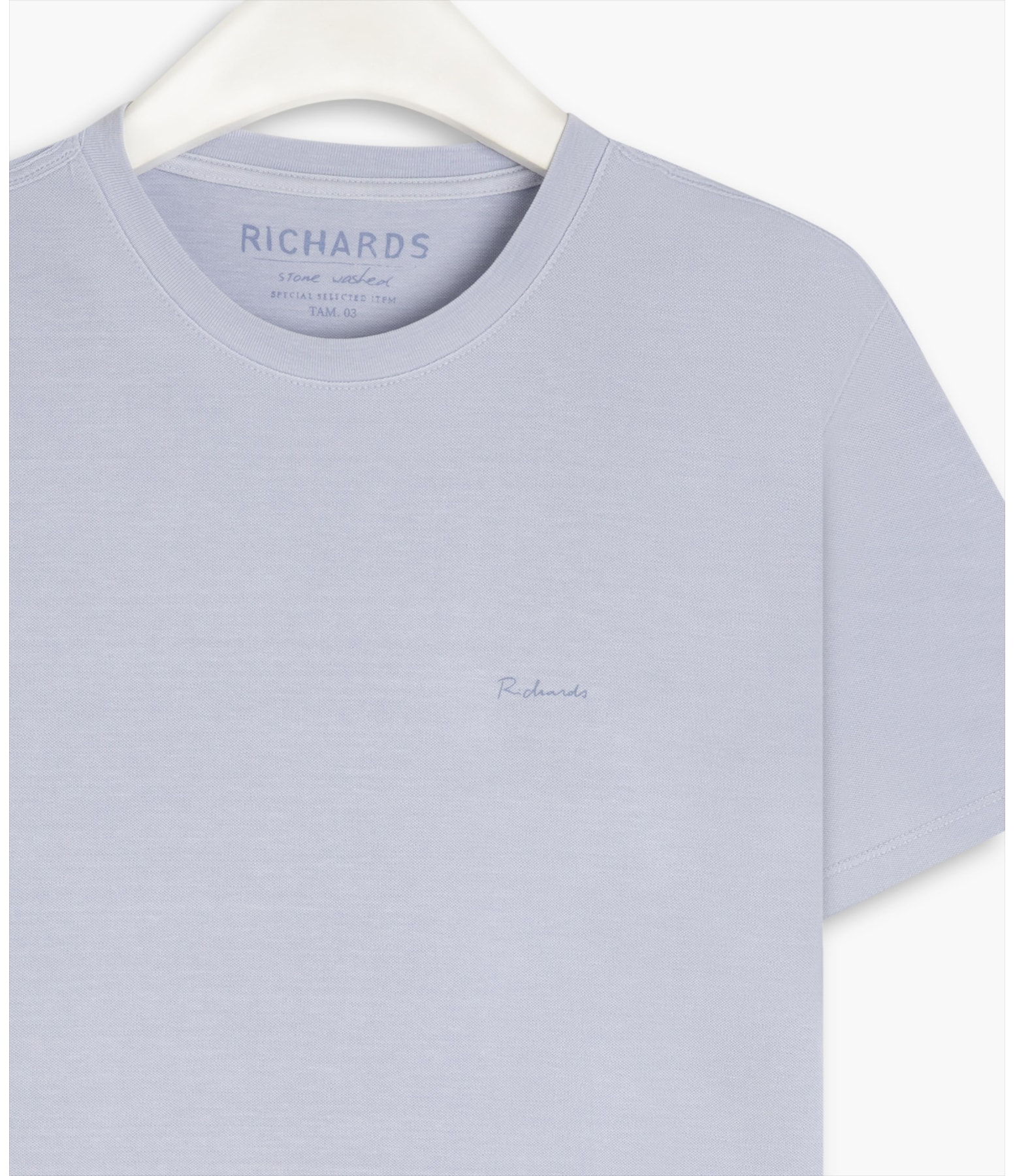 T-Shirt Piquet Washed Mc Azul Claro