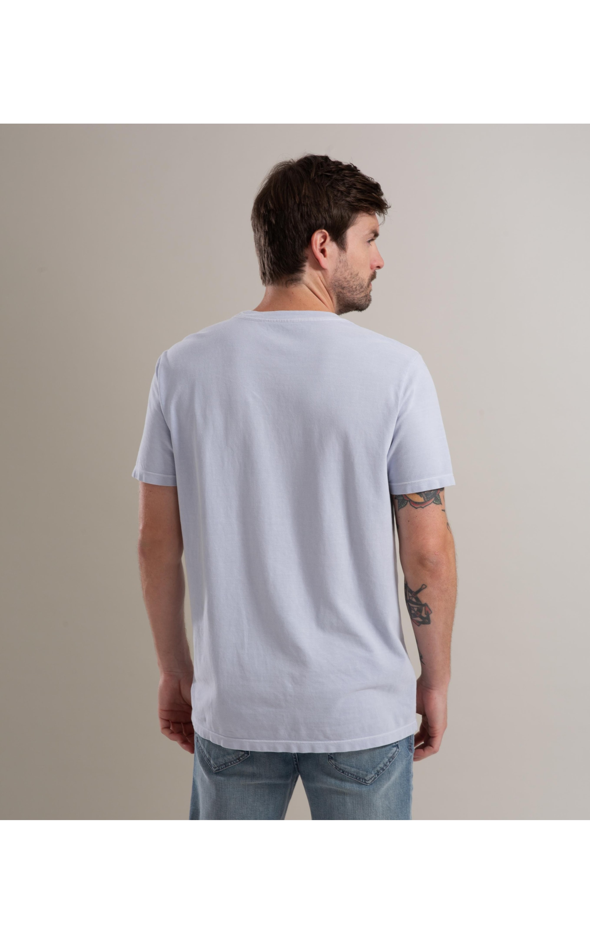 T-Shirt Piquet Washed Mc Azul Claro
