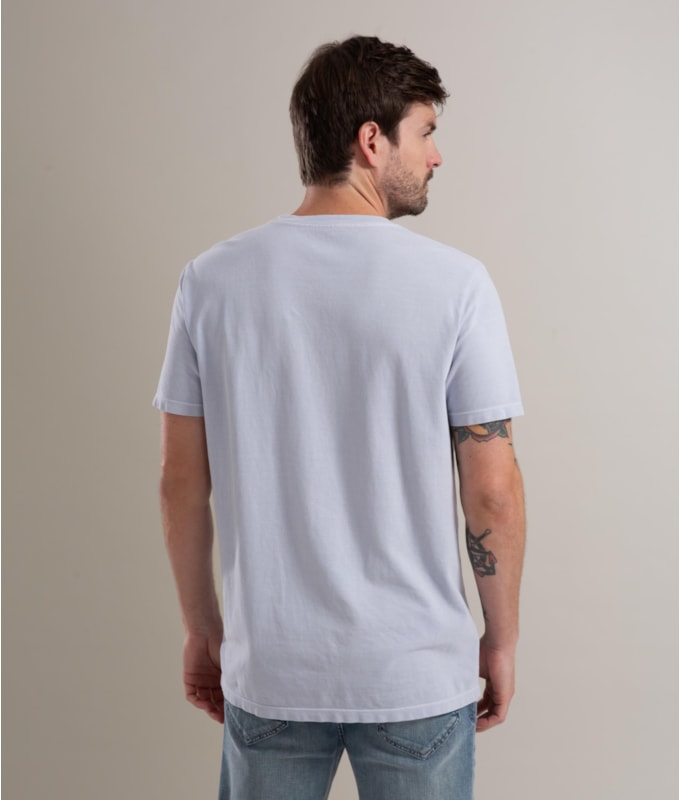 T-Shirt Piquet Washed Mc Azul Claro