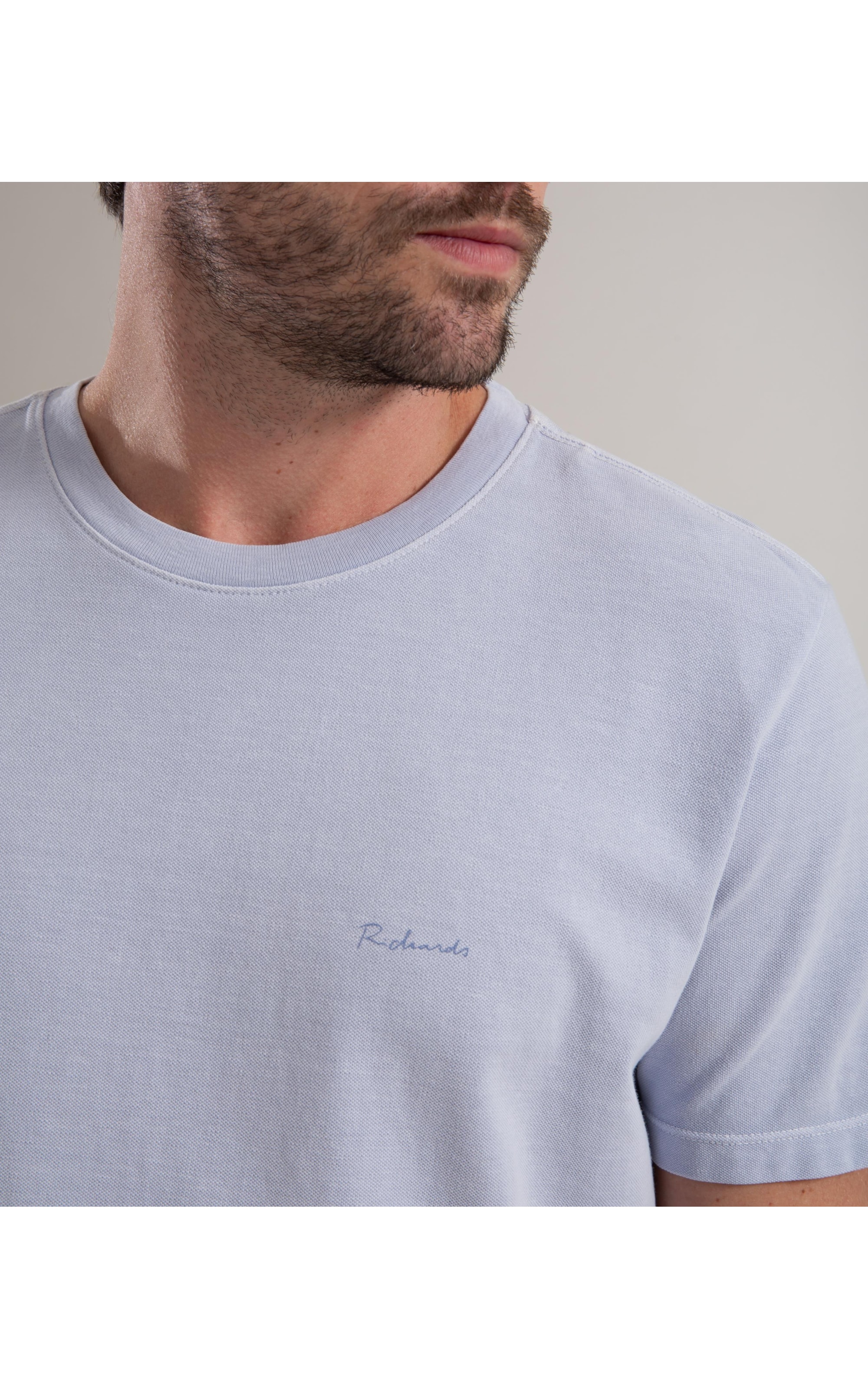 T-Shirt Piquet Washed Mc Azul Claro