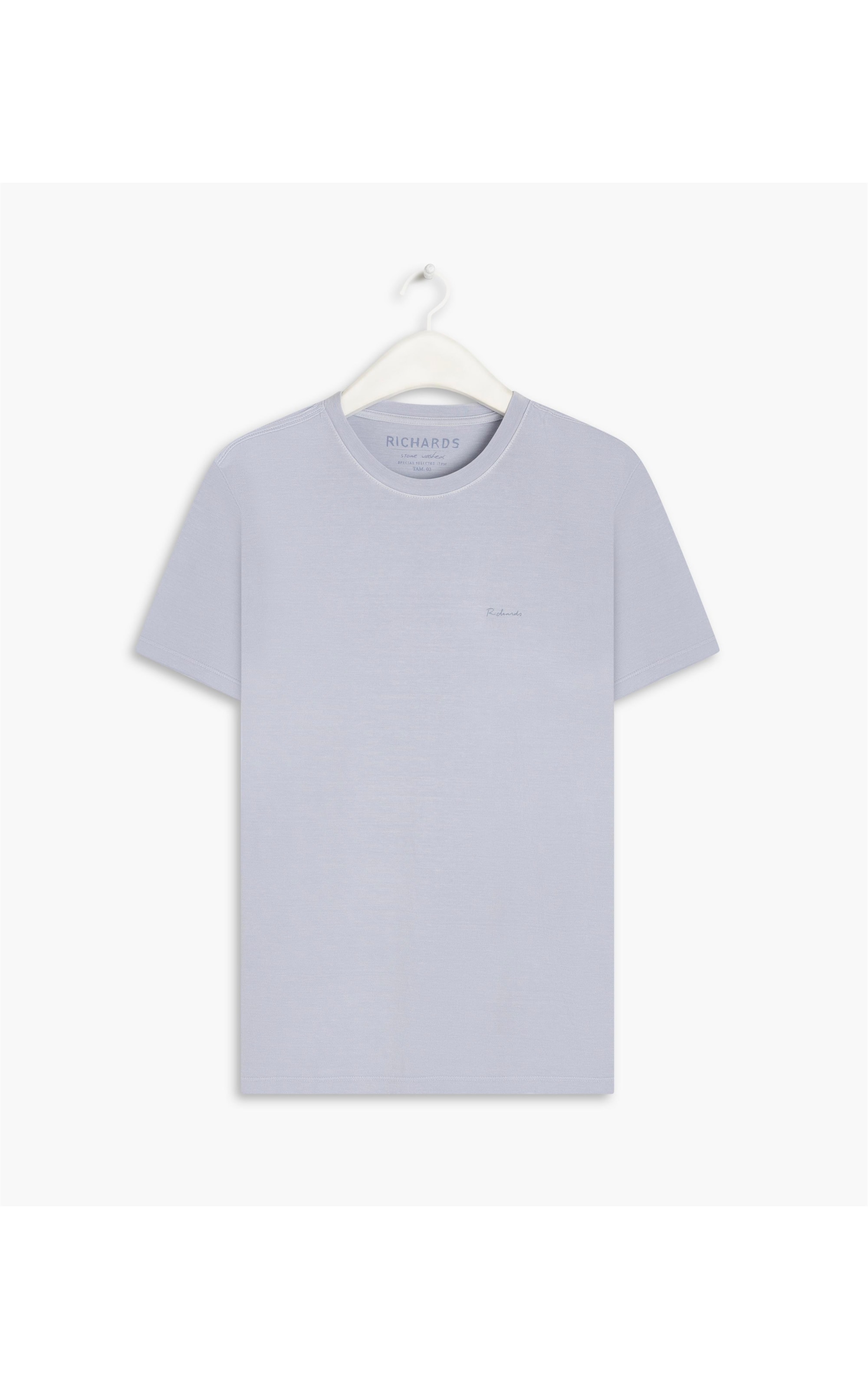 T-Shirt Piquet Washed Mc Azul Claro