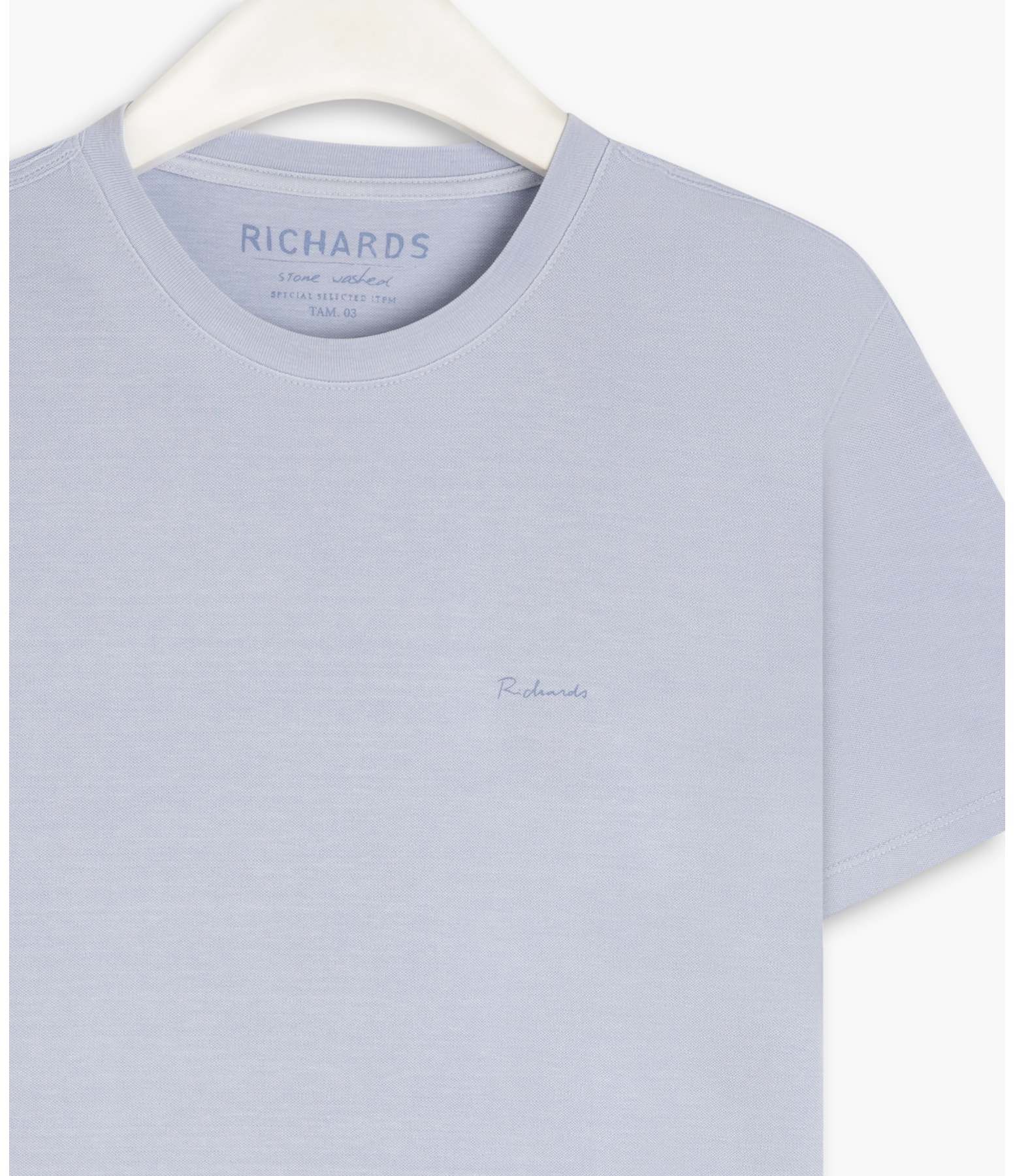 T-Shirt Piquet Washed Mc Azul Claro