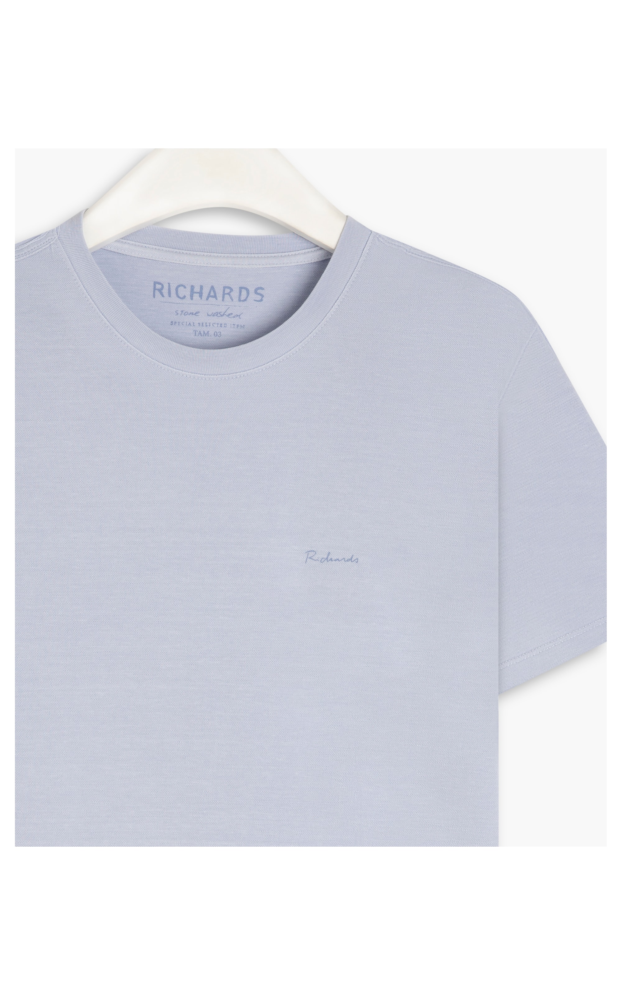 T-Shirt Piquet Washed Mc Azul Claro