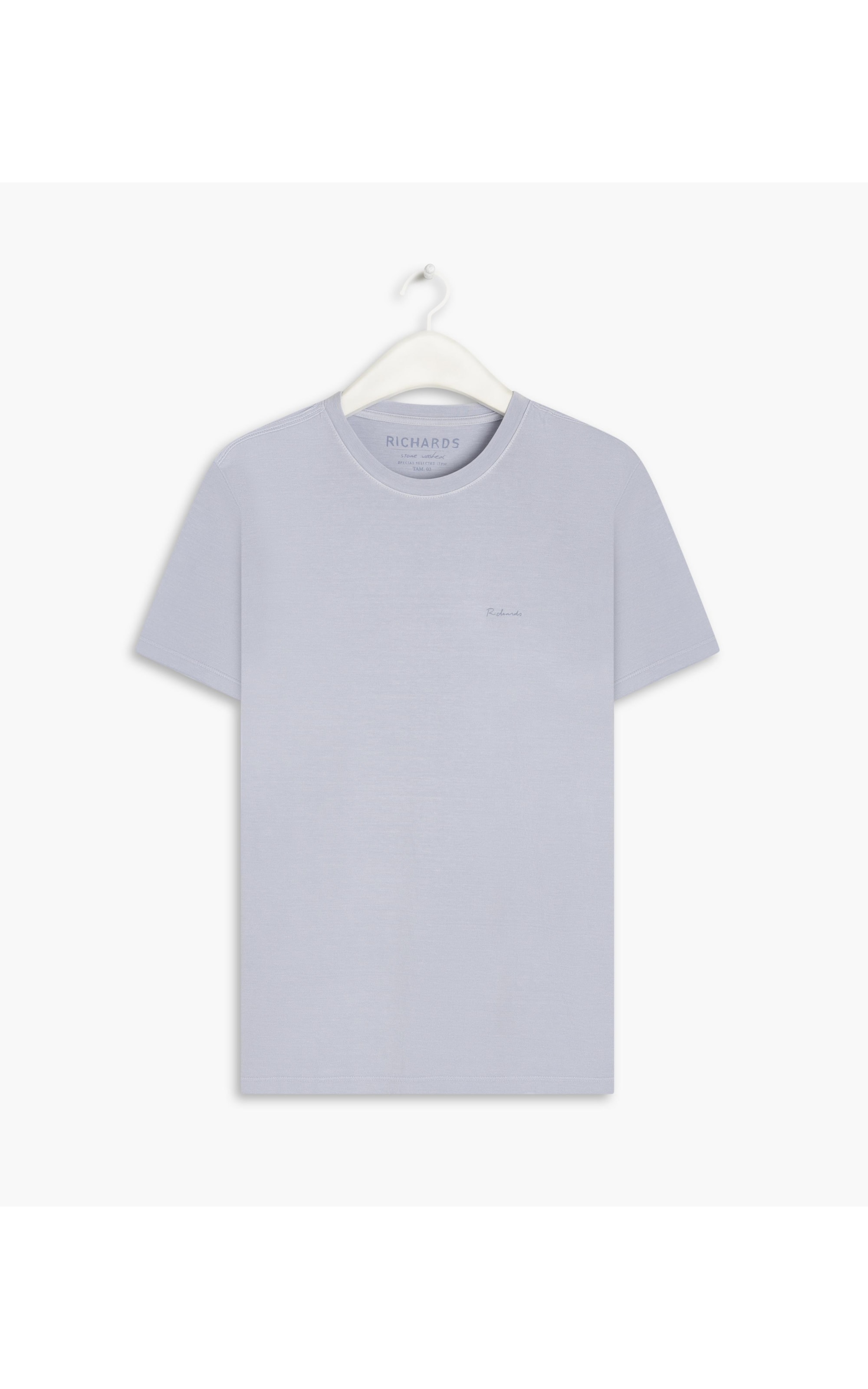 T-Shirt Piquet Washed Mc Azul Claro