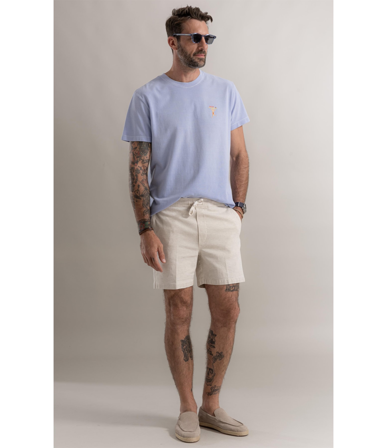 T-Shirt Piquet Washed Surfista Azul Claro