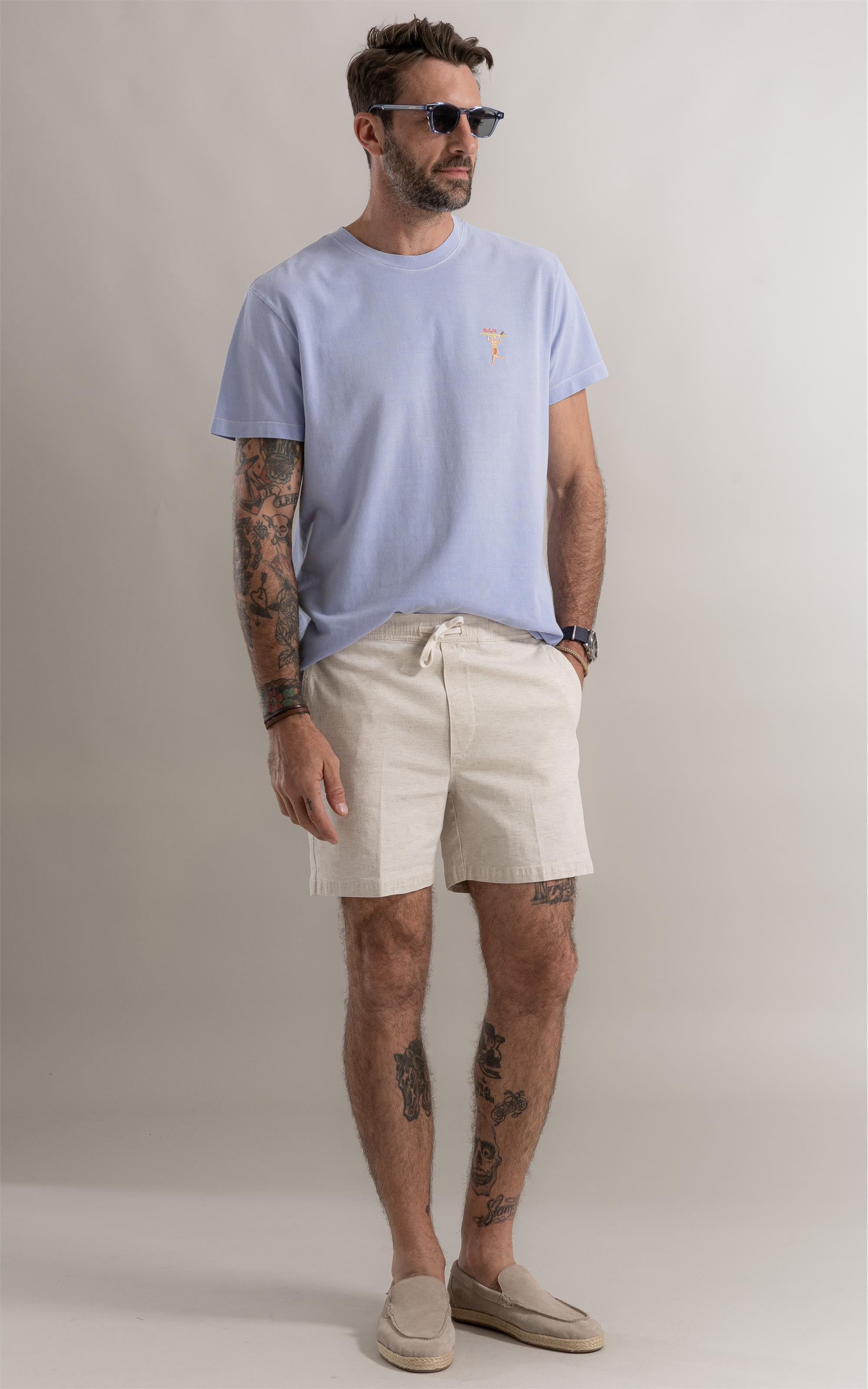 T-Shirt Piquet Washed Surfista Azul Claro