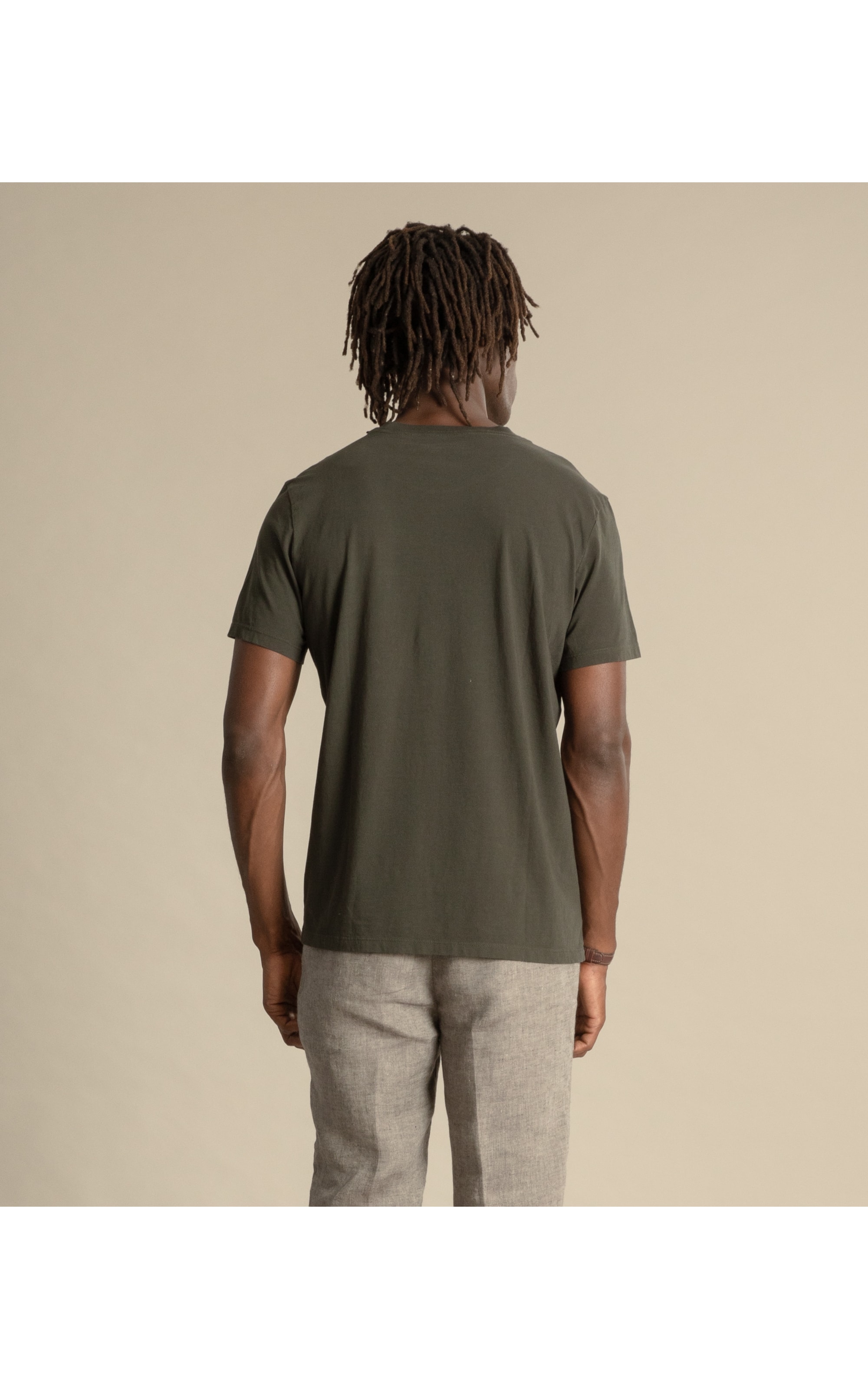 T-Shirt Pocket Pima Mc Verde Militar