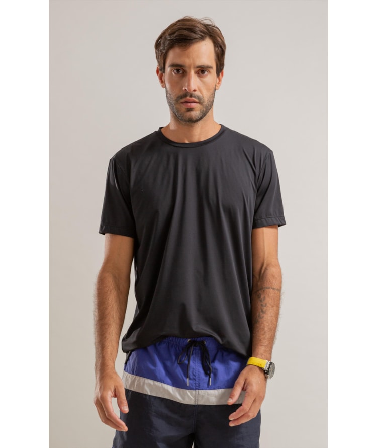 T-Shirt Poliamida Issey Mc Bf Preto