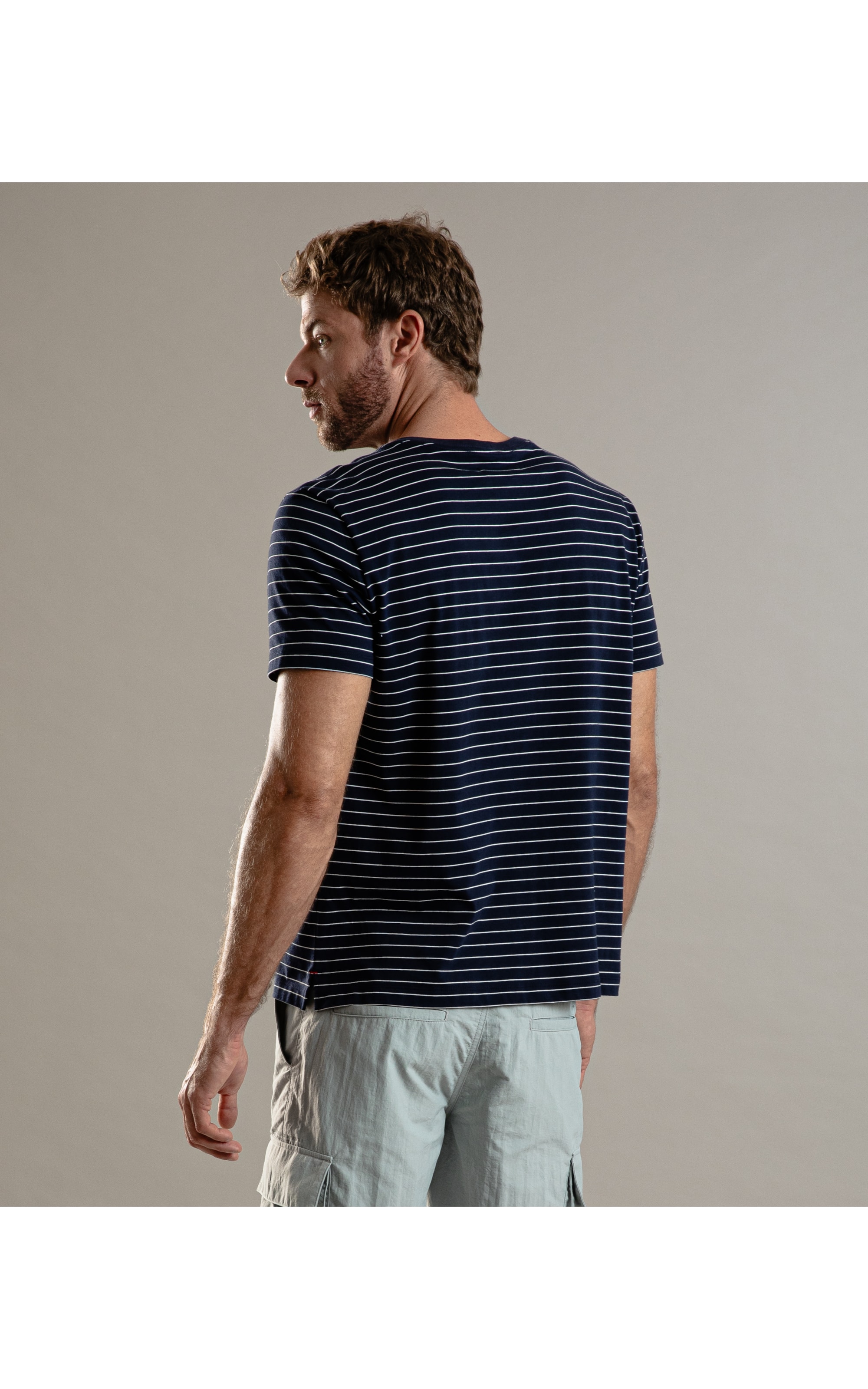 T-Shirt Print Listrado Classic Dark Navy