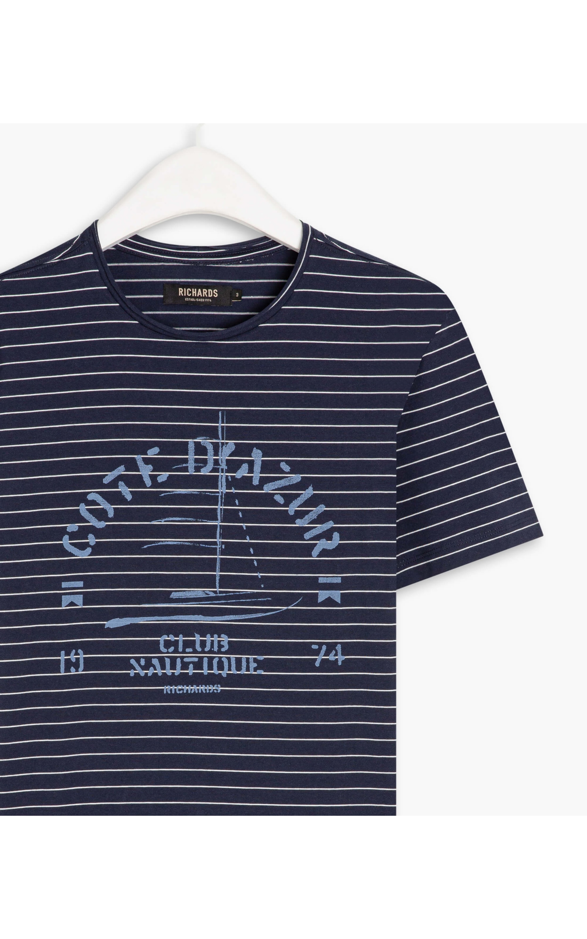 T-Shirt Print Listrado Classic Dark Navy