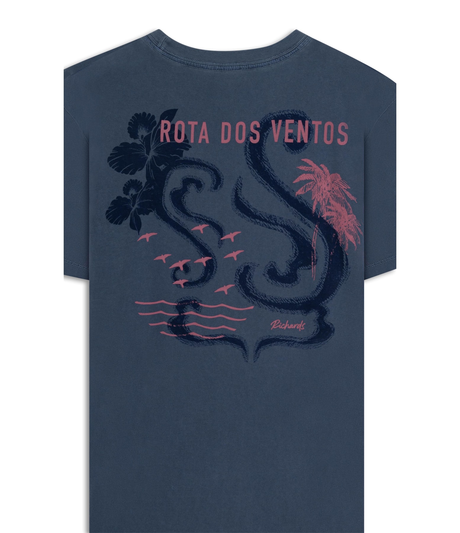 T-Shirt Rota Dos Ventos Washed Mc Bf Dark Blue