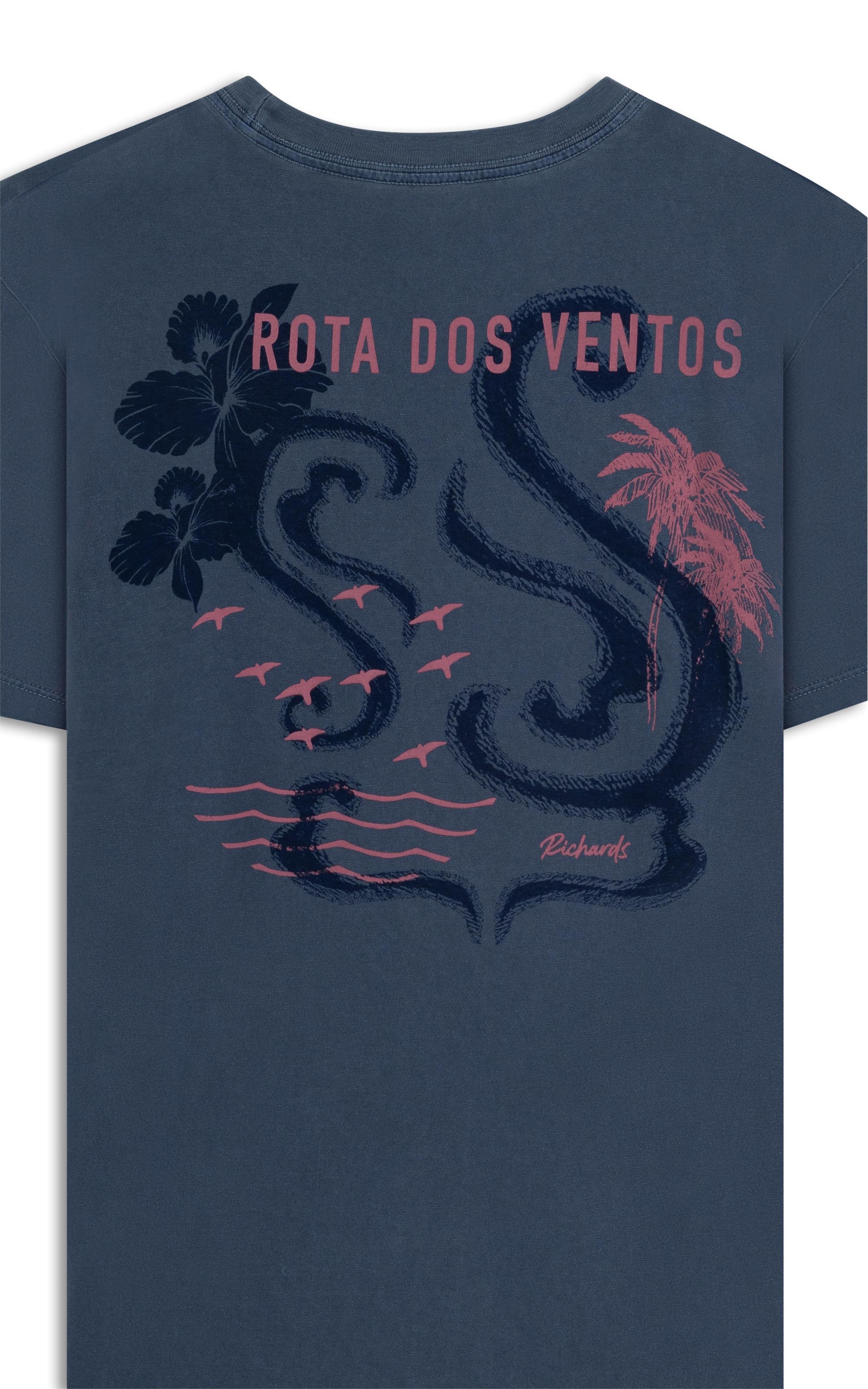 T-Shirt Rota Dos Ventos Washed Mc Bf Dark Blue