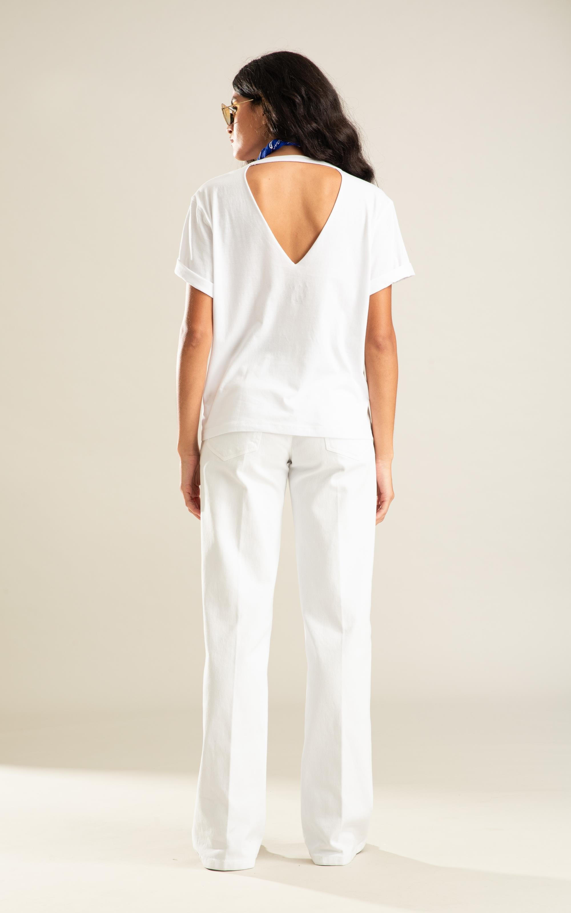 T-Shirt Samia Estampa Beach Branco